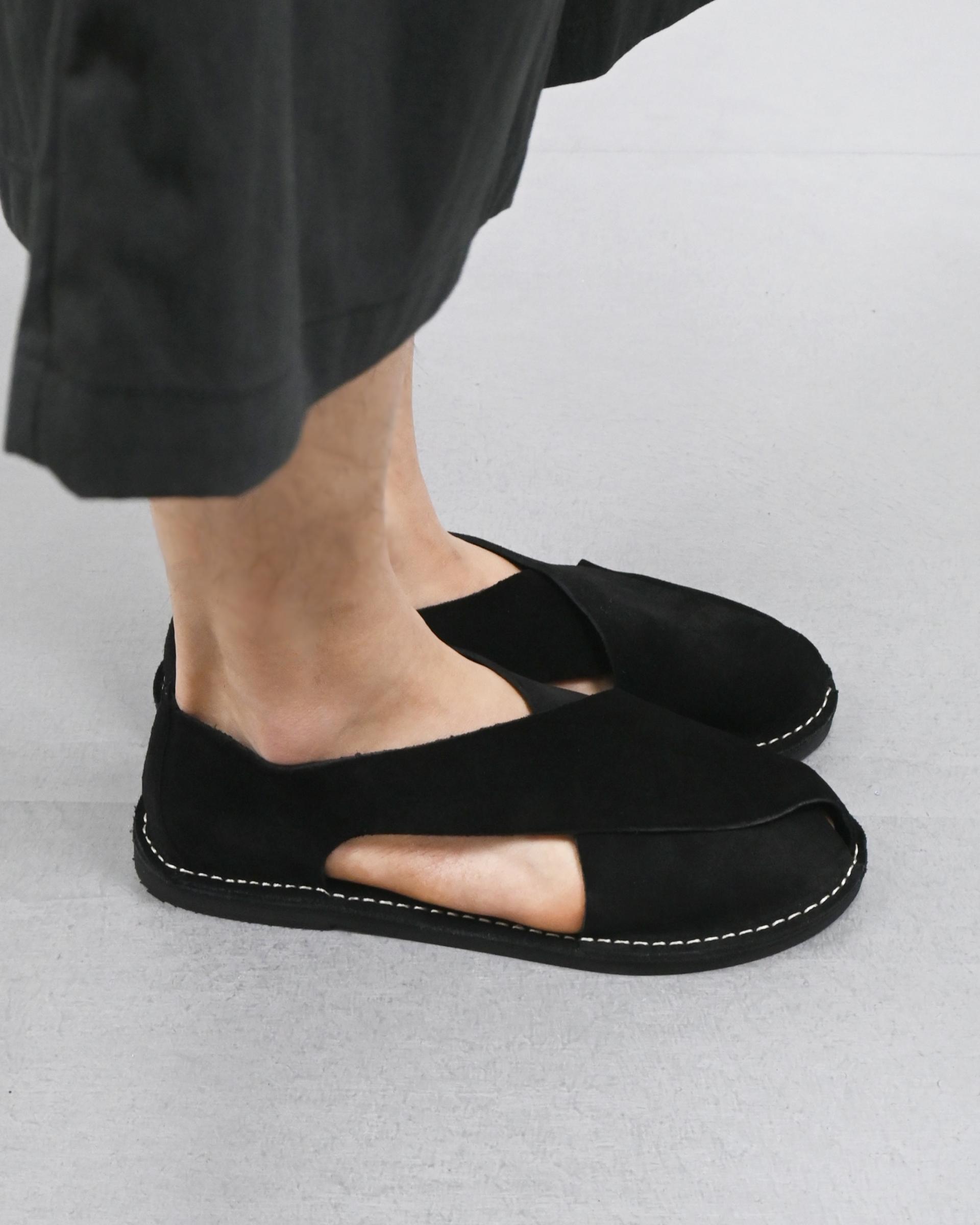 suede cross wrap sandals