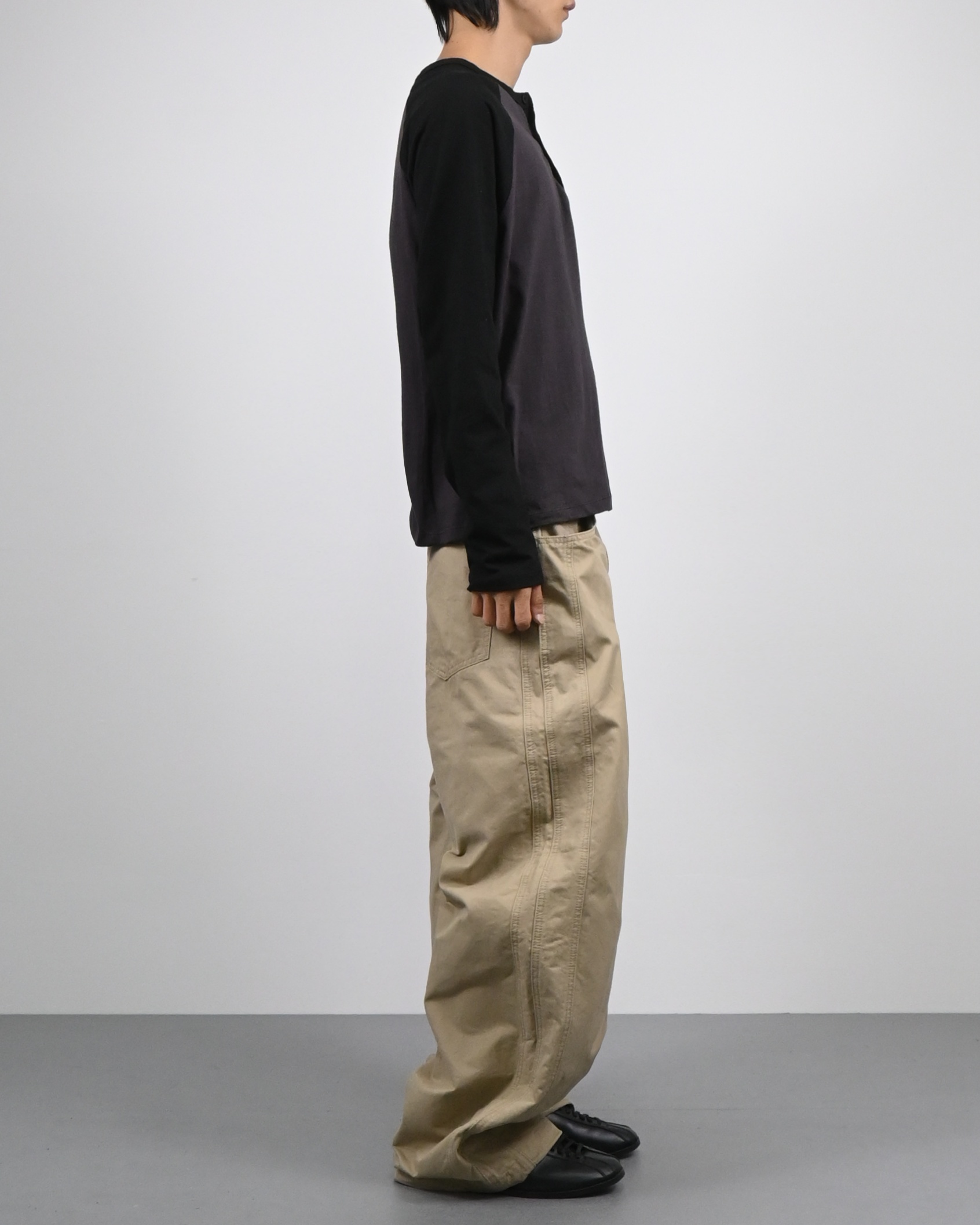 line bijo curved cotton pants