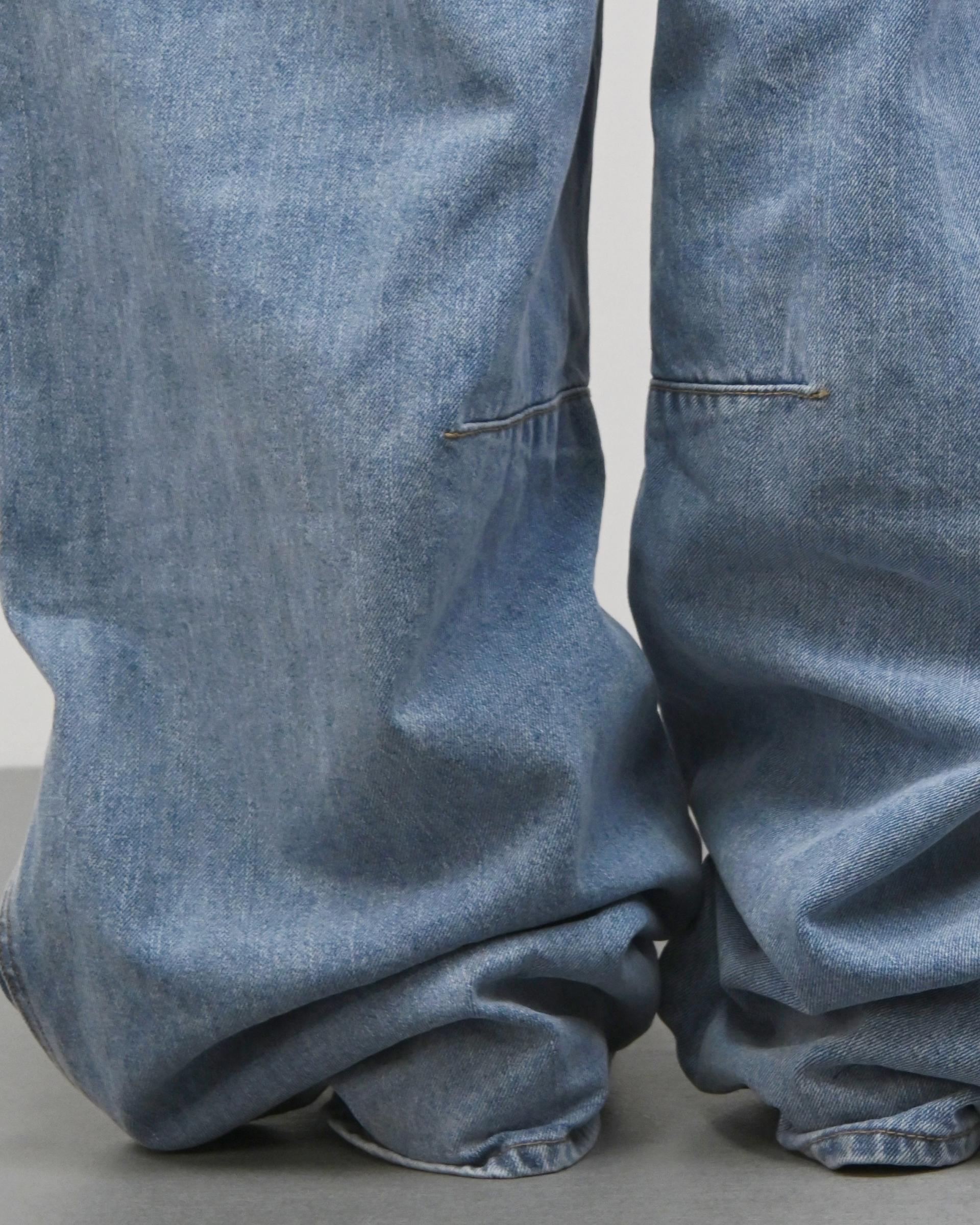 dart balloon denim pants (mid blue)
