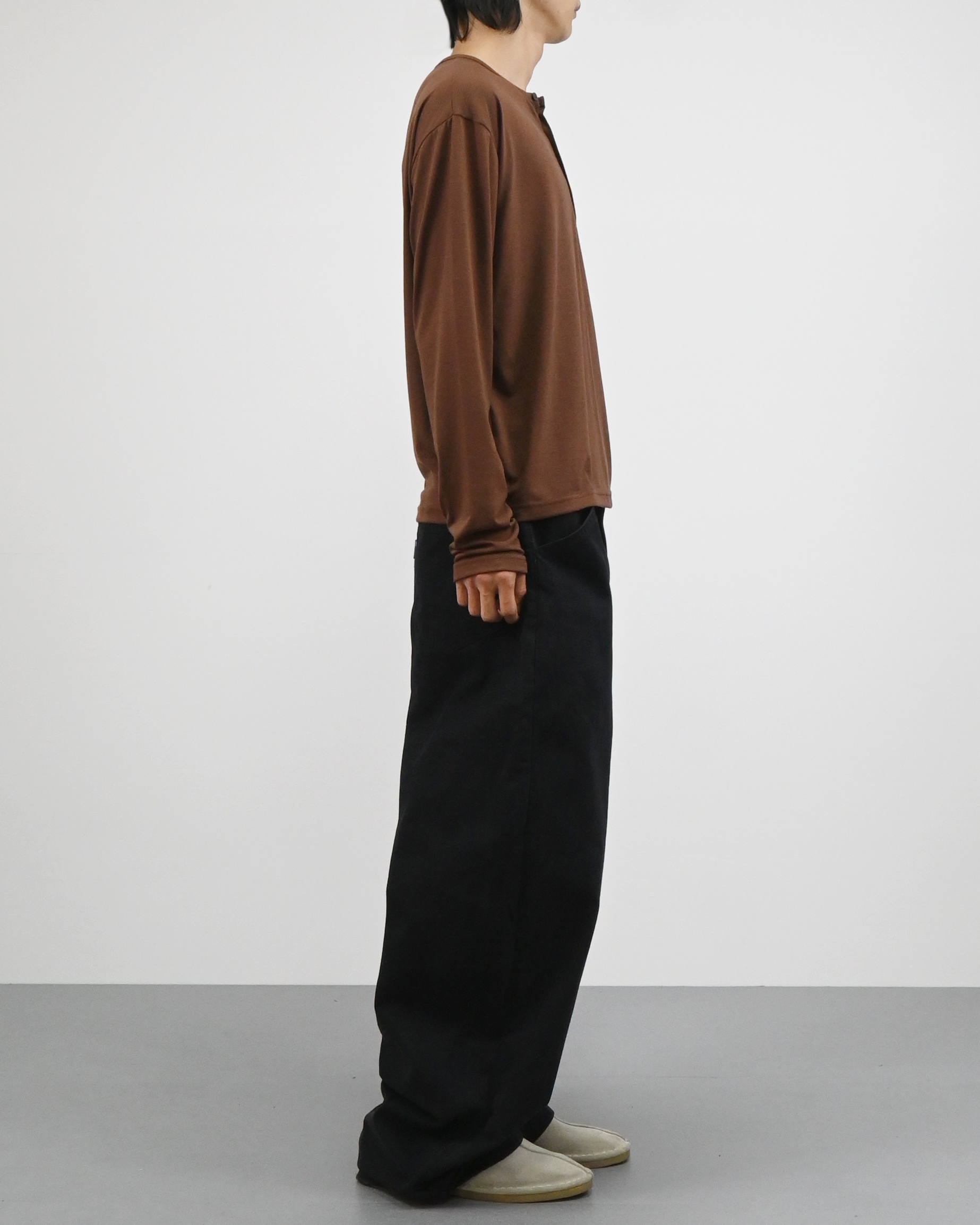 back slit henley neck t-shirts