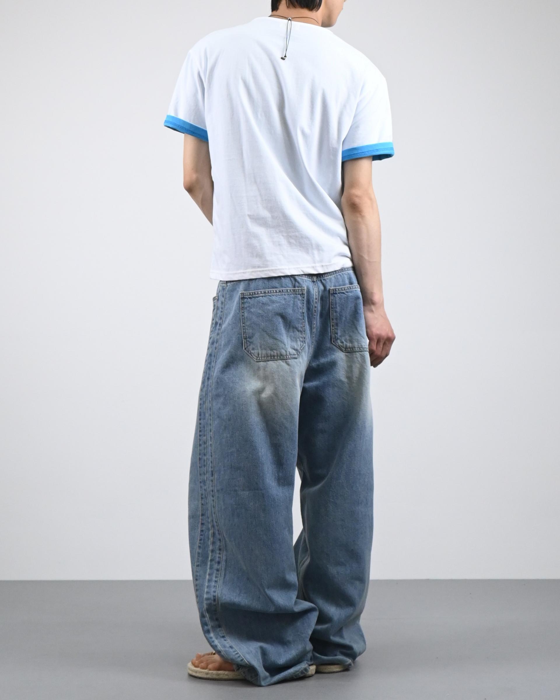 snap track denim pants