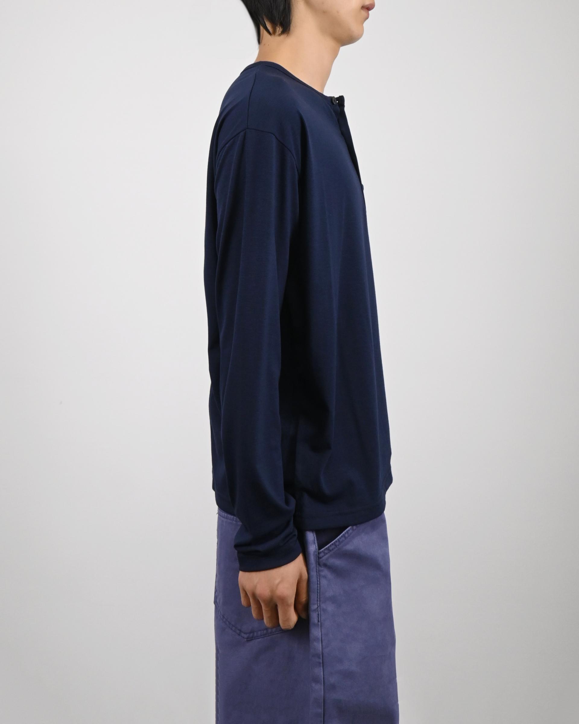 back slit henley neck t-shirts