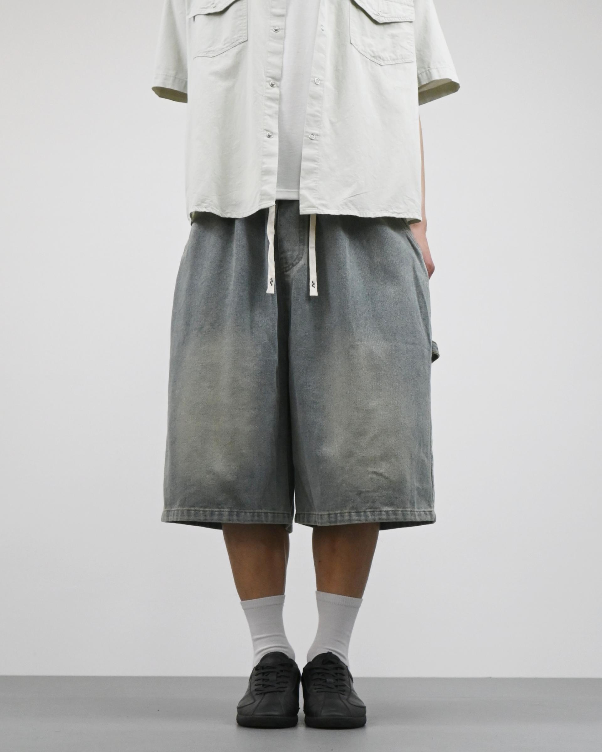 banding vintage carpenter bermuda denim pants