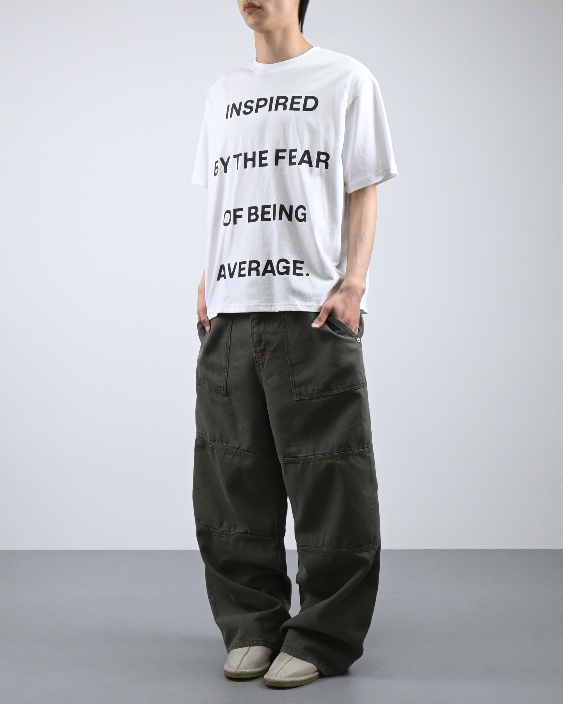 inspired lettering half-t-Shirt