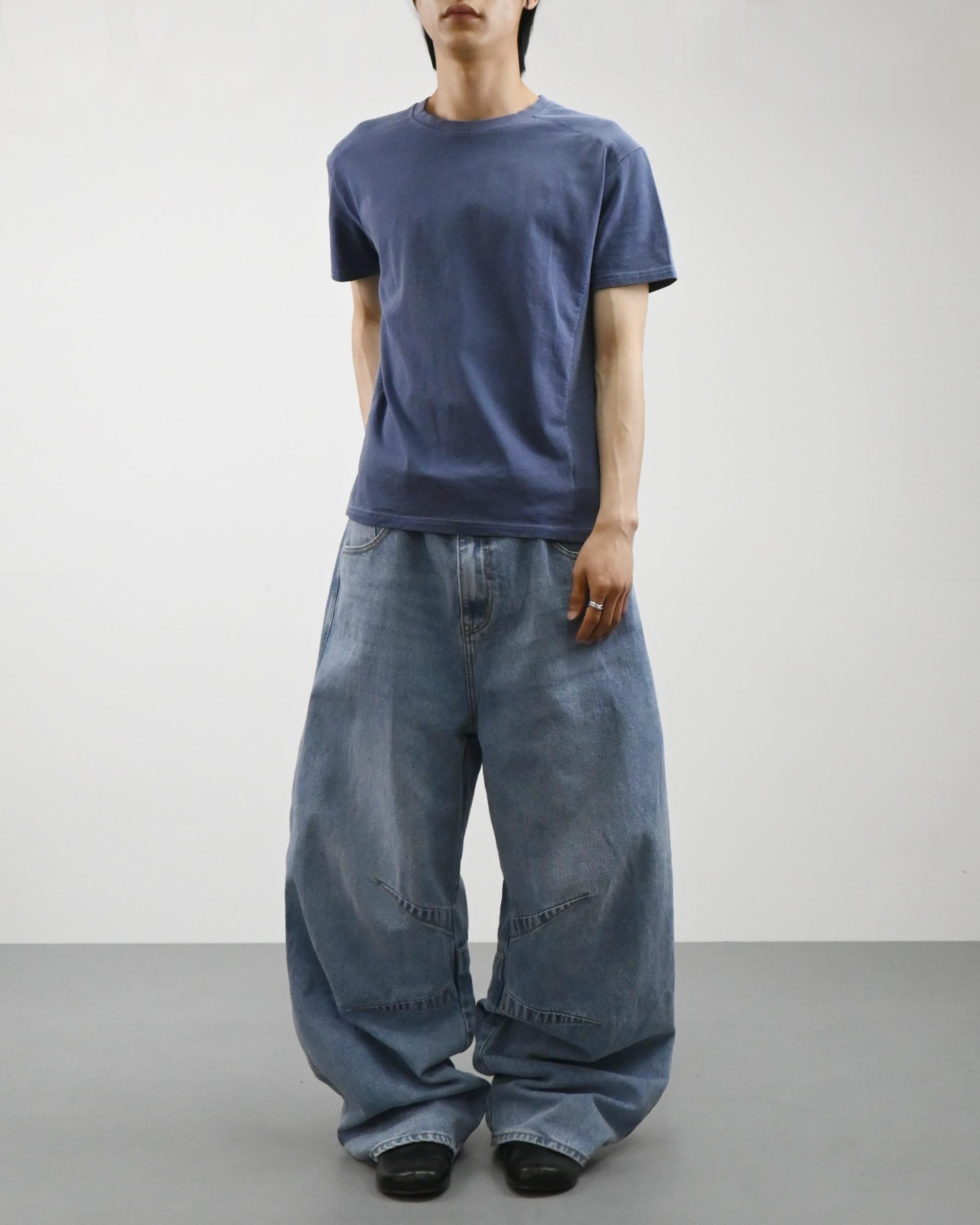 waffle panel pigment half t-shirt
