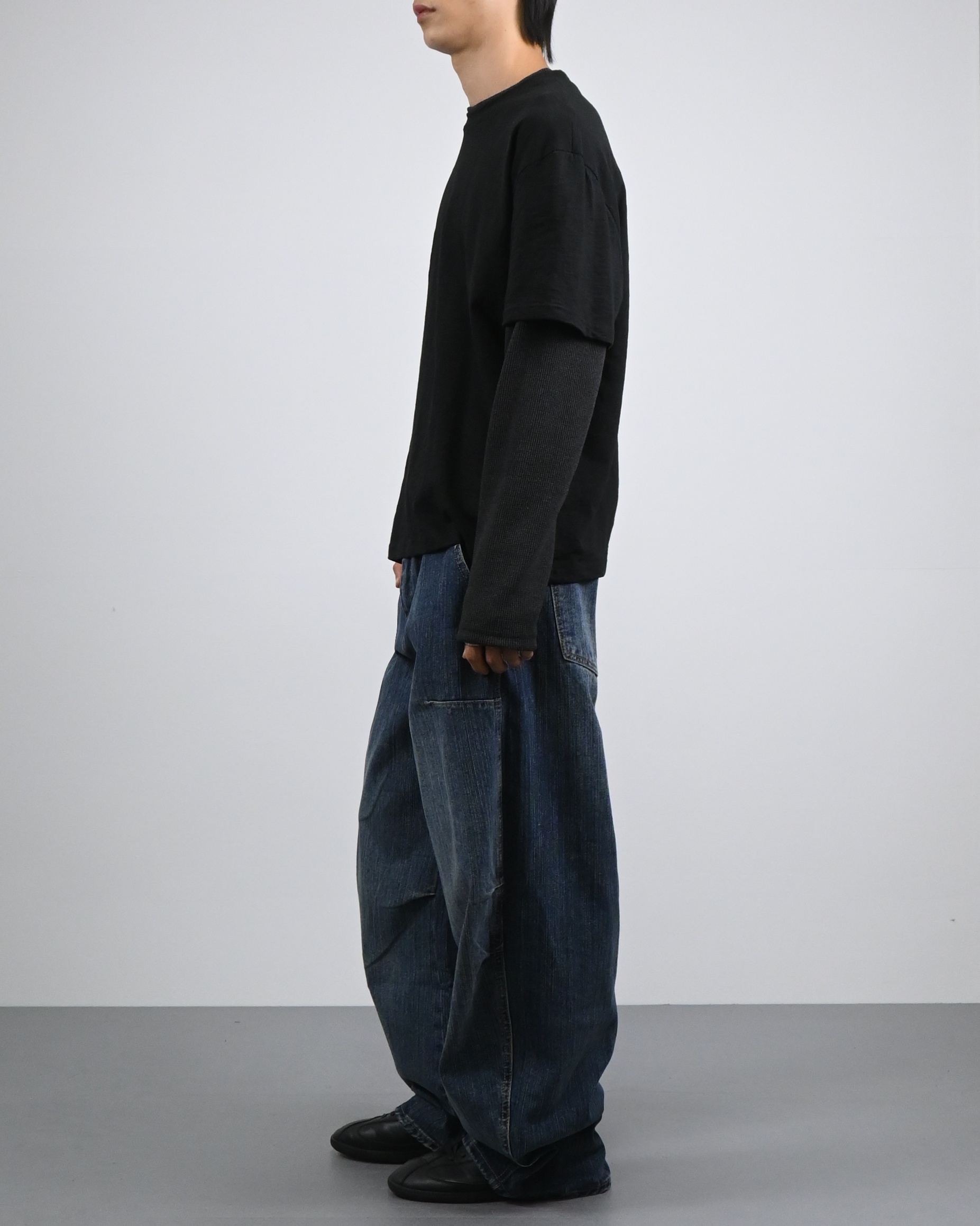 slub waffle layered t-shirt