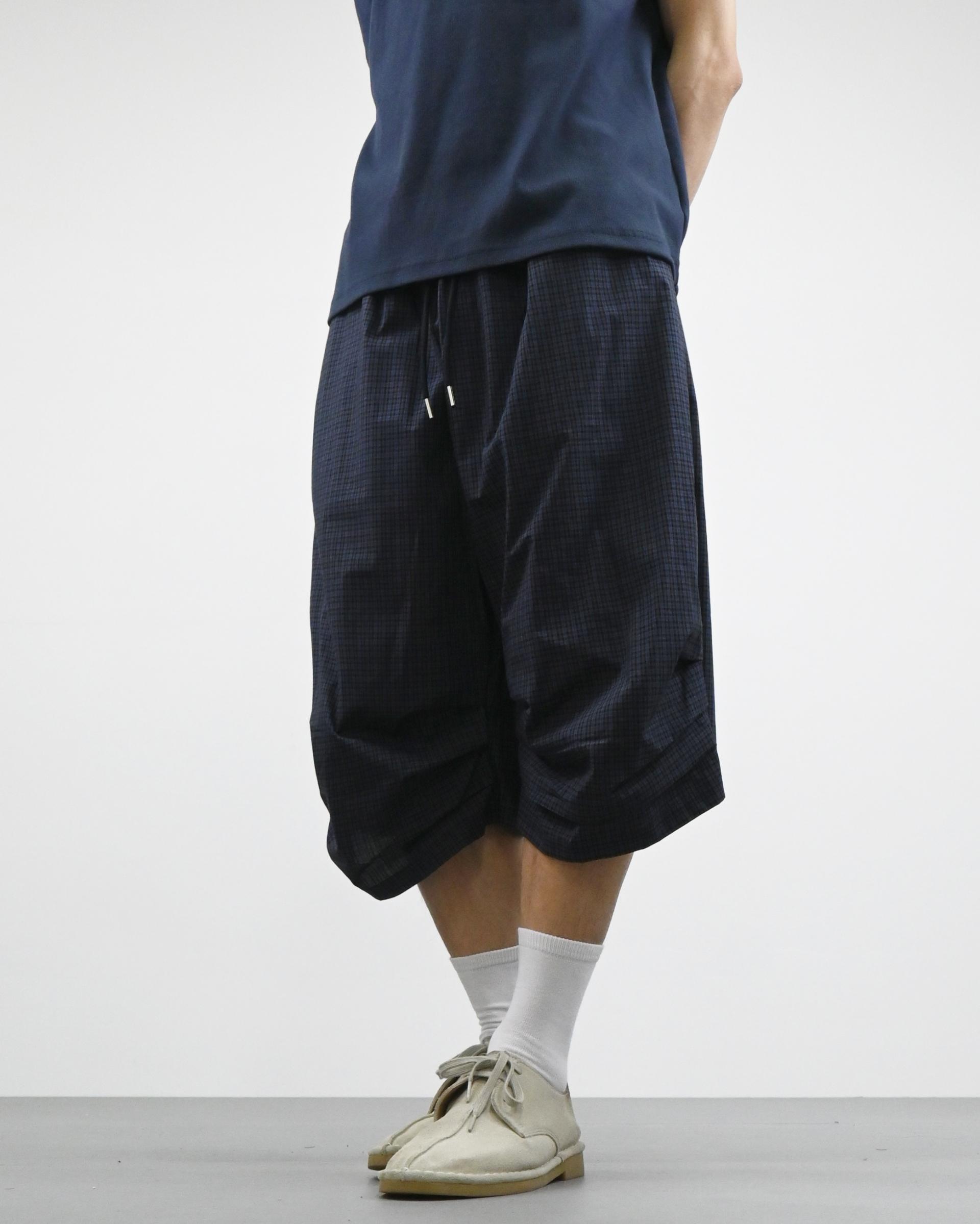 checkered bermuda cotton pants