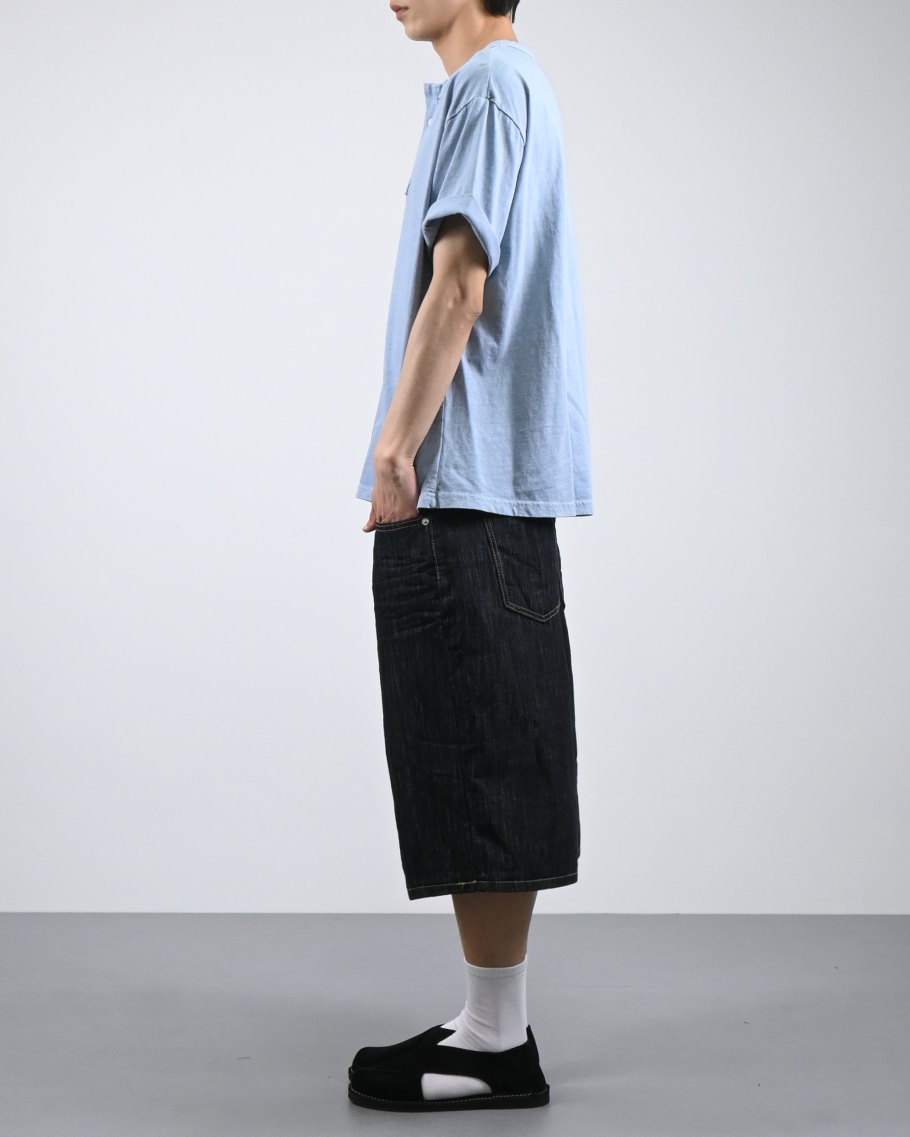 dying henley neck half t-shirt