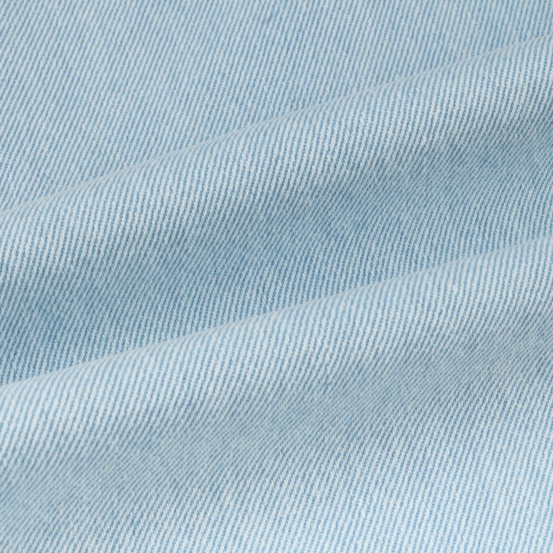 cream blue curved denim pants