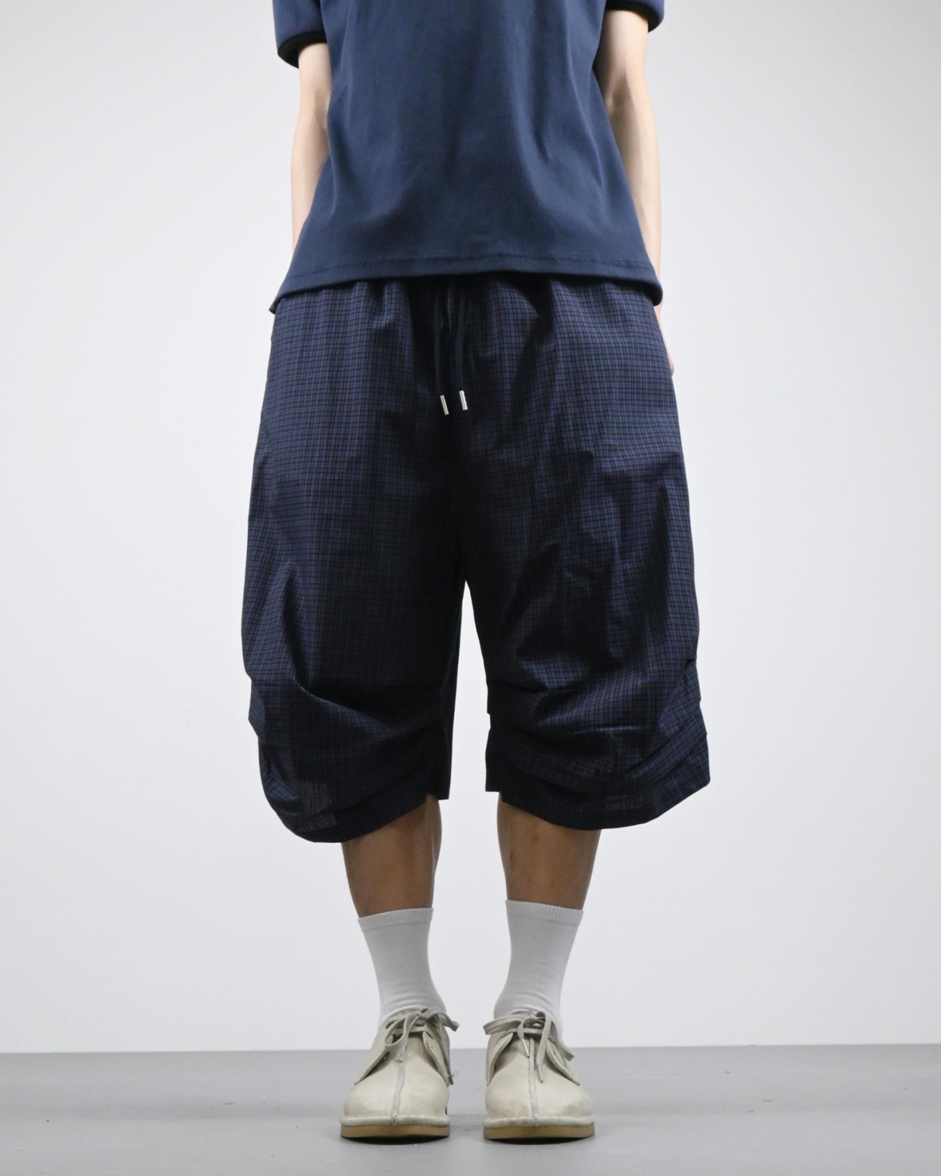 checkered bermuda cotton pants