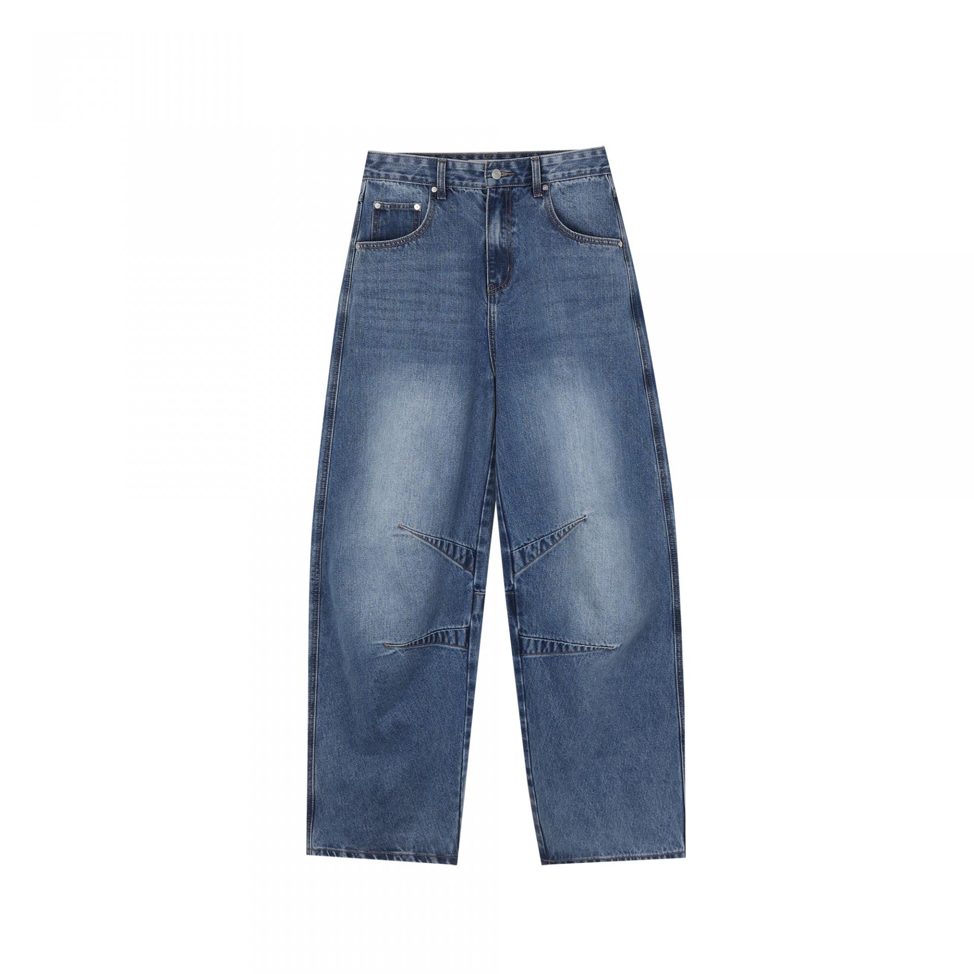 dart balloon denim pants (mid blue)