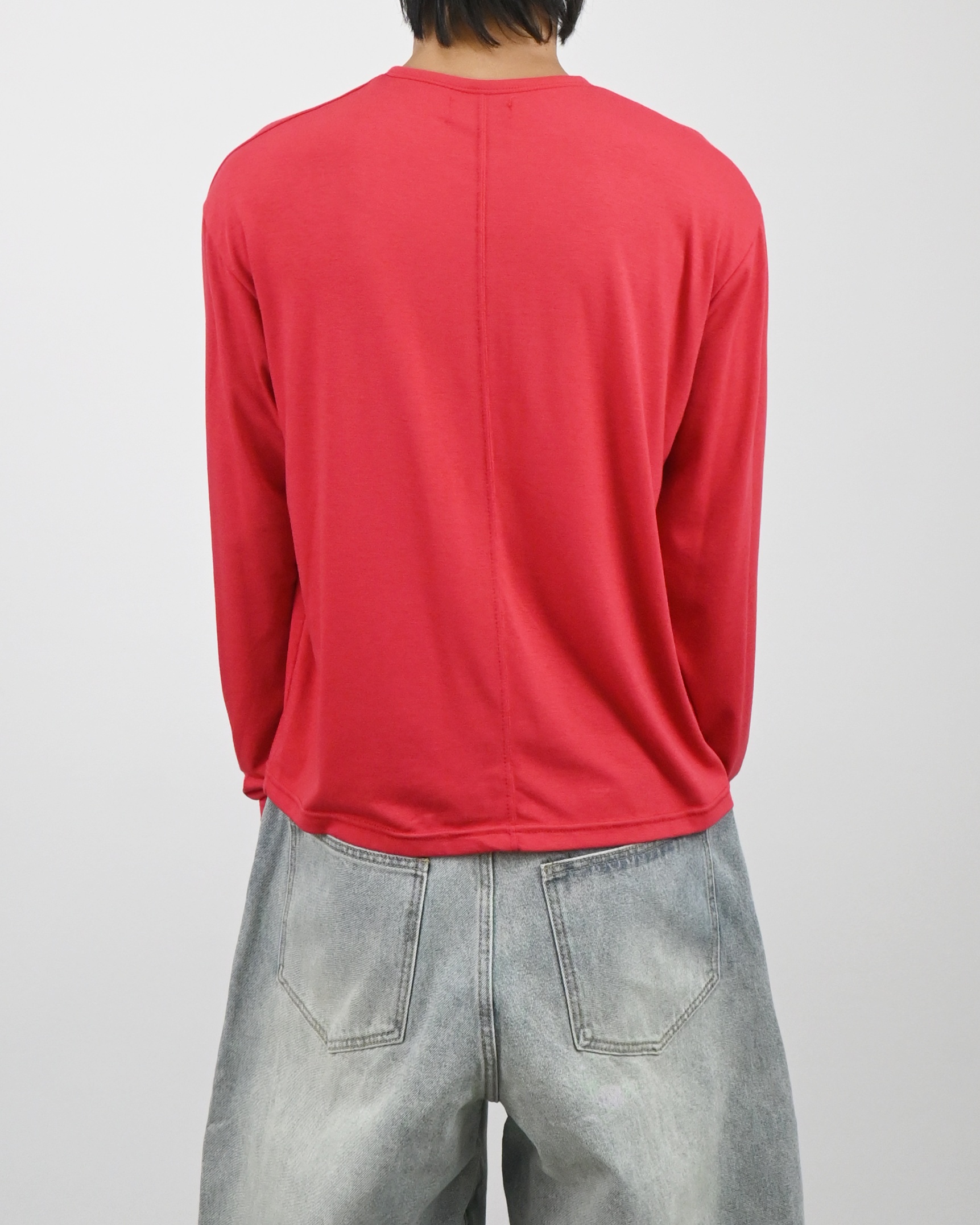 back slit henley neck t-shirts