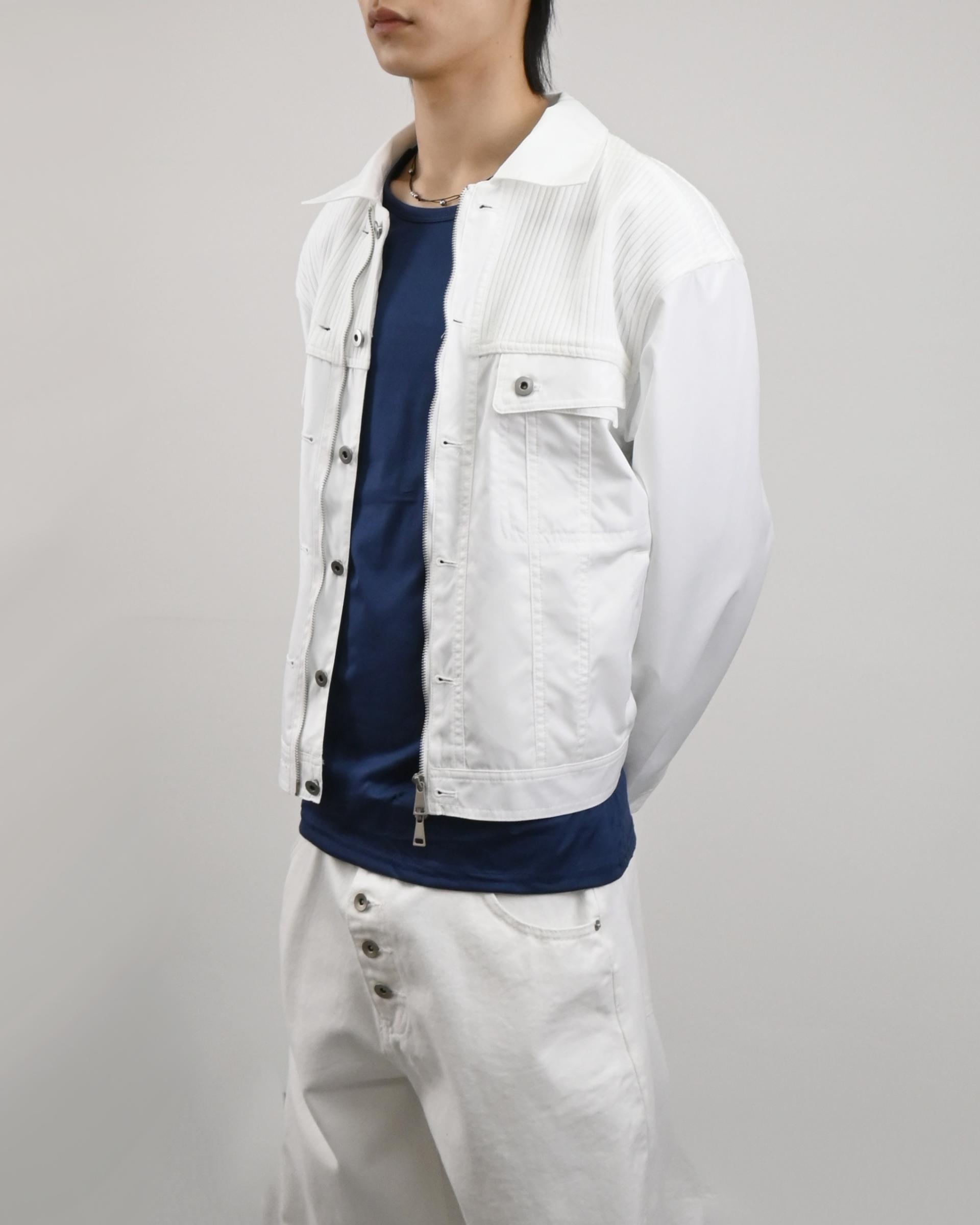 mix trucker crop jacket