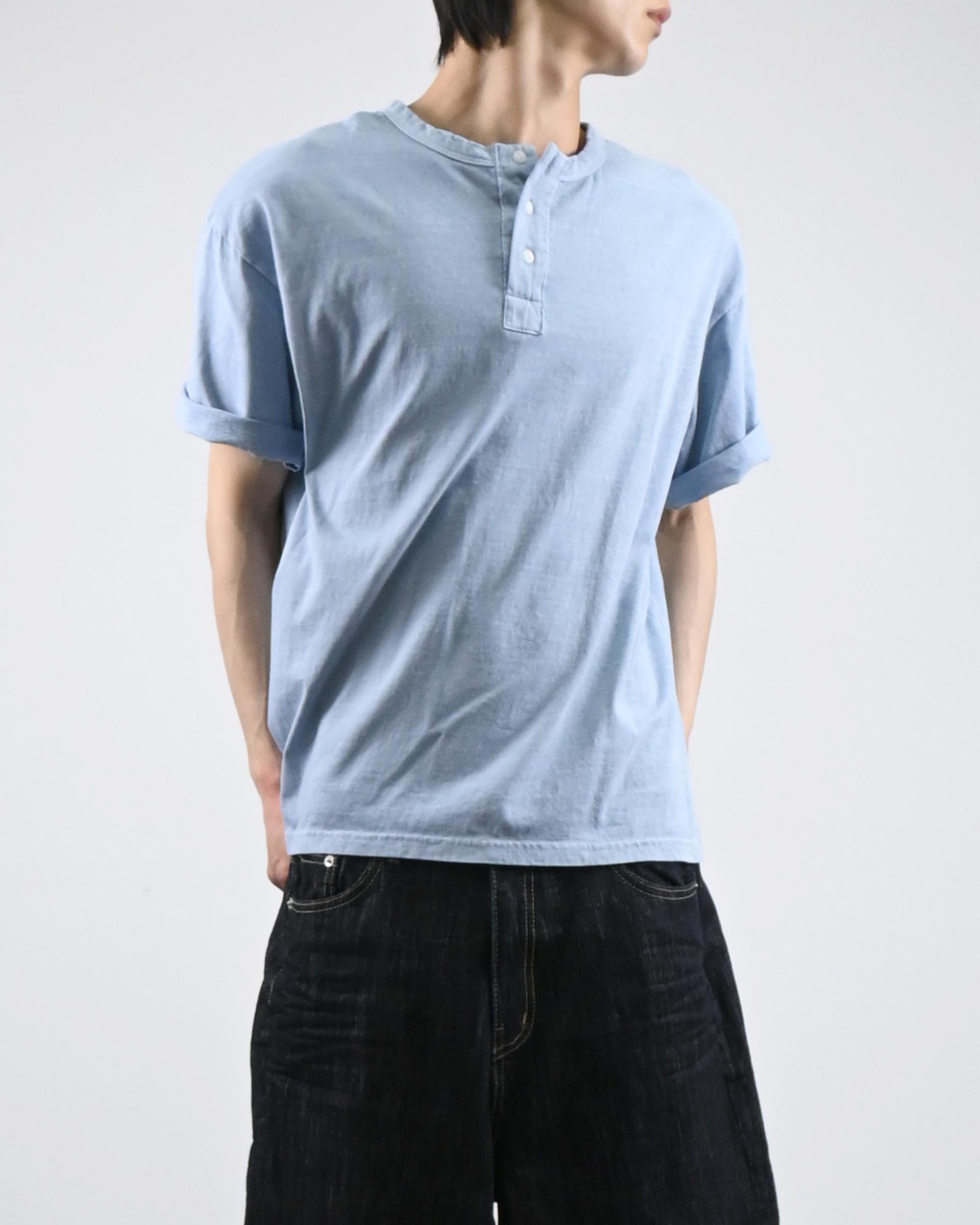 dying henley neck half t-shirt