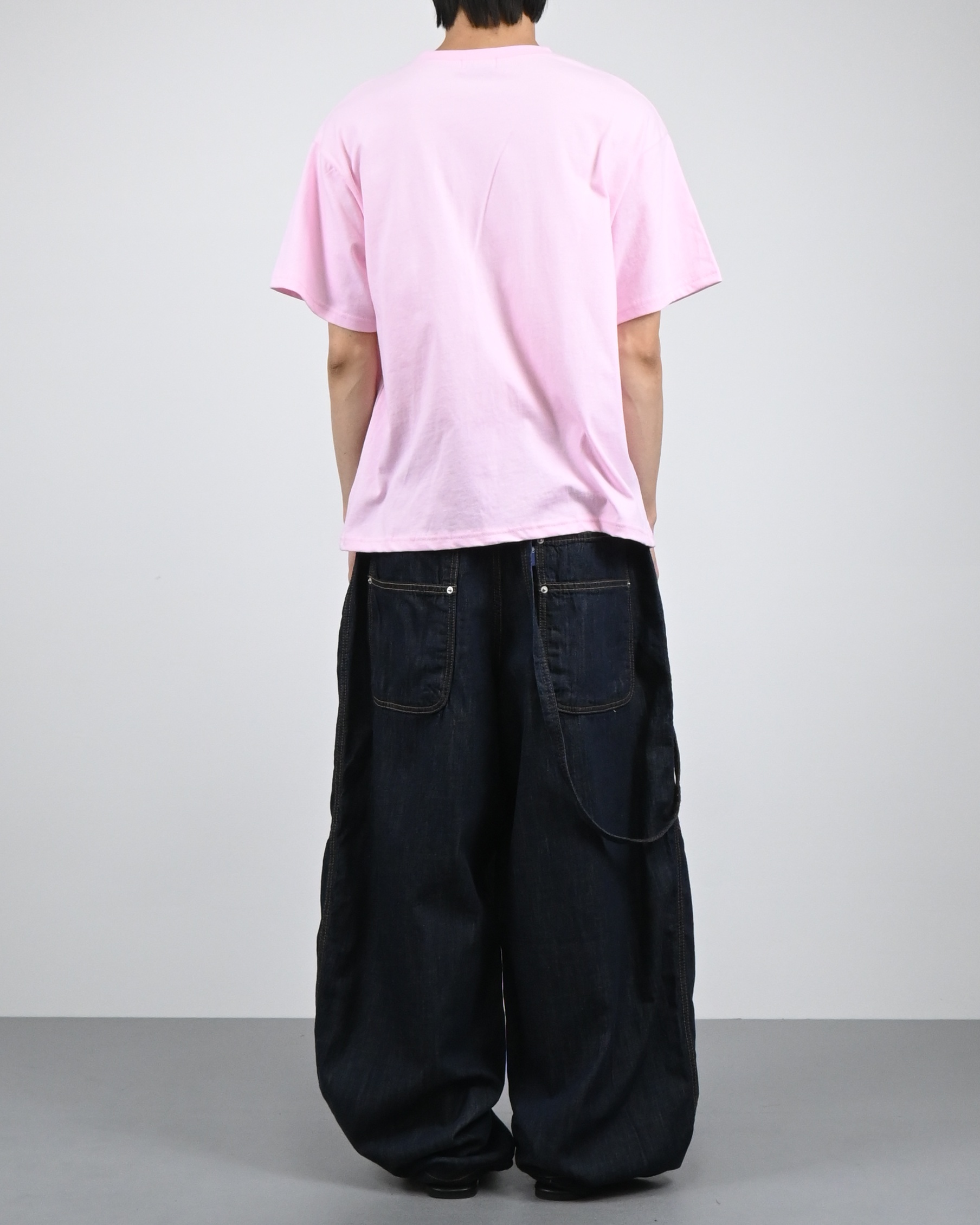 rope swelly curved denim pants