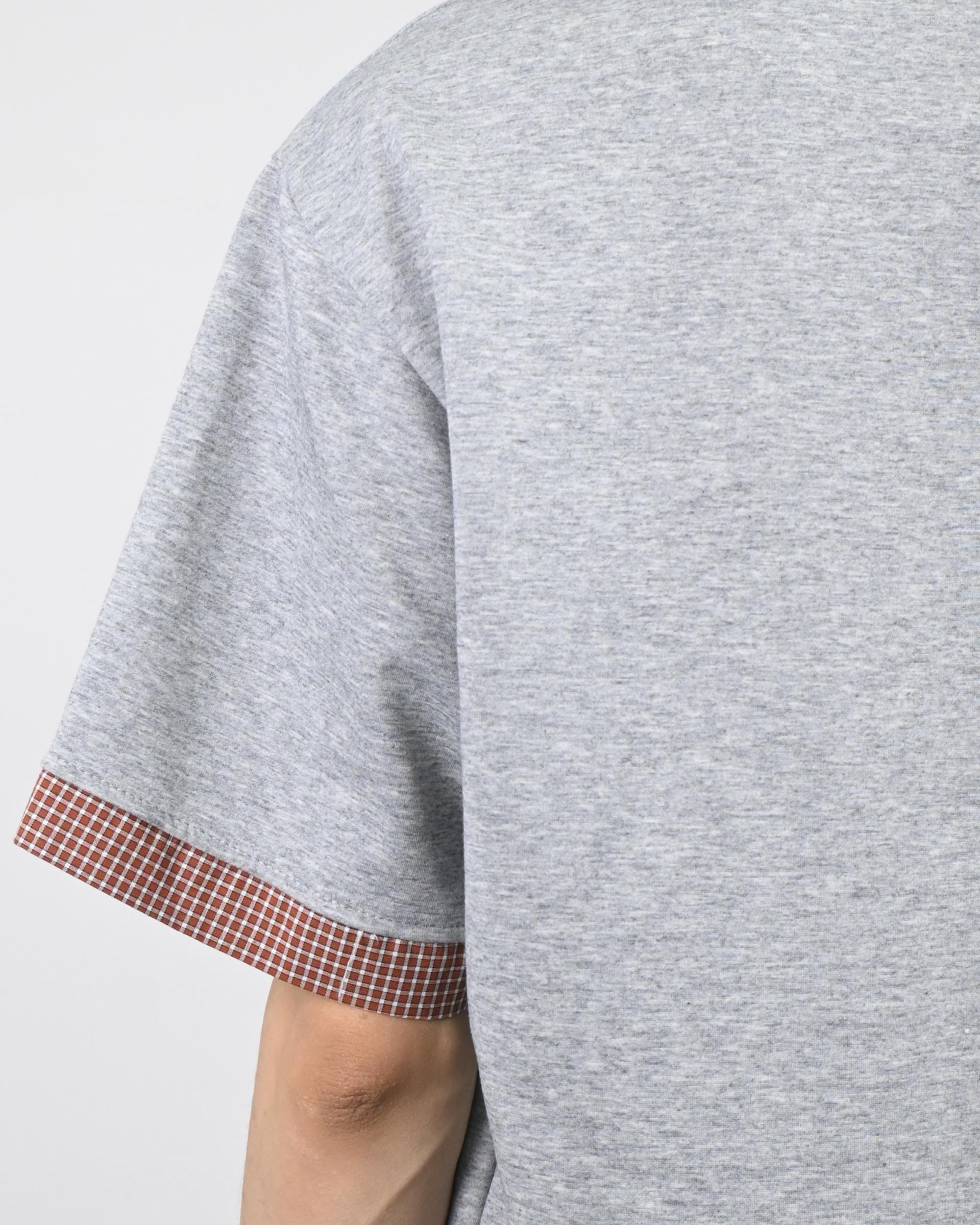 check roll-up half t-shirt