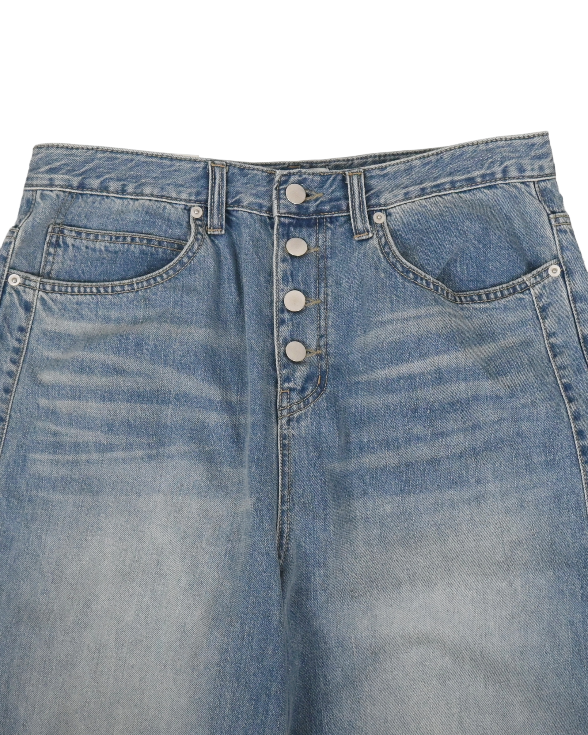 snap track denim pants