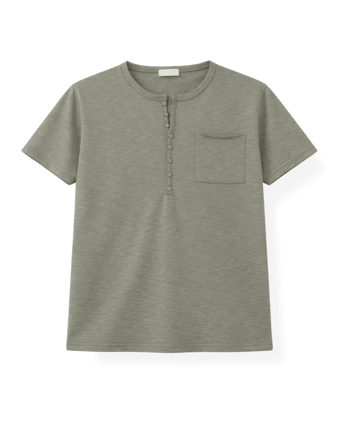 slub henley neck half t-shirt