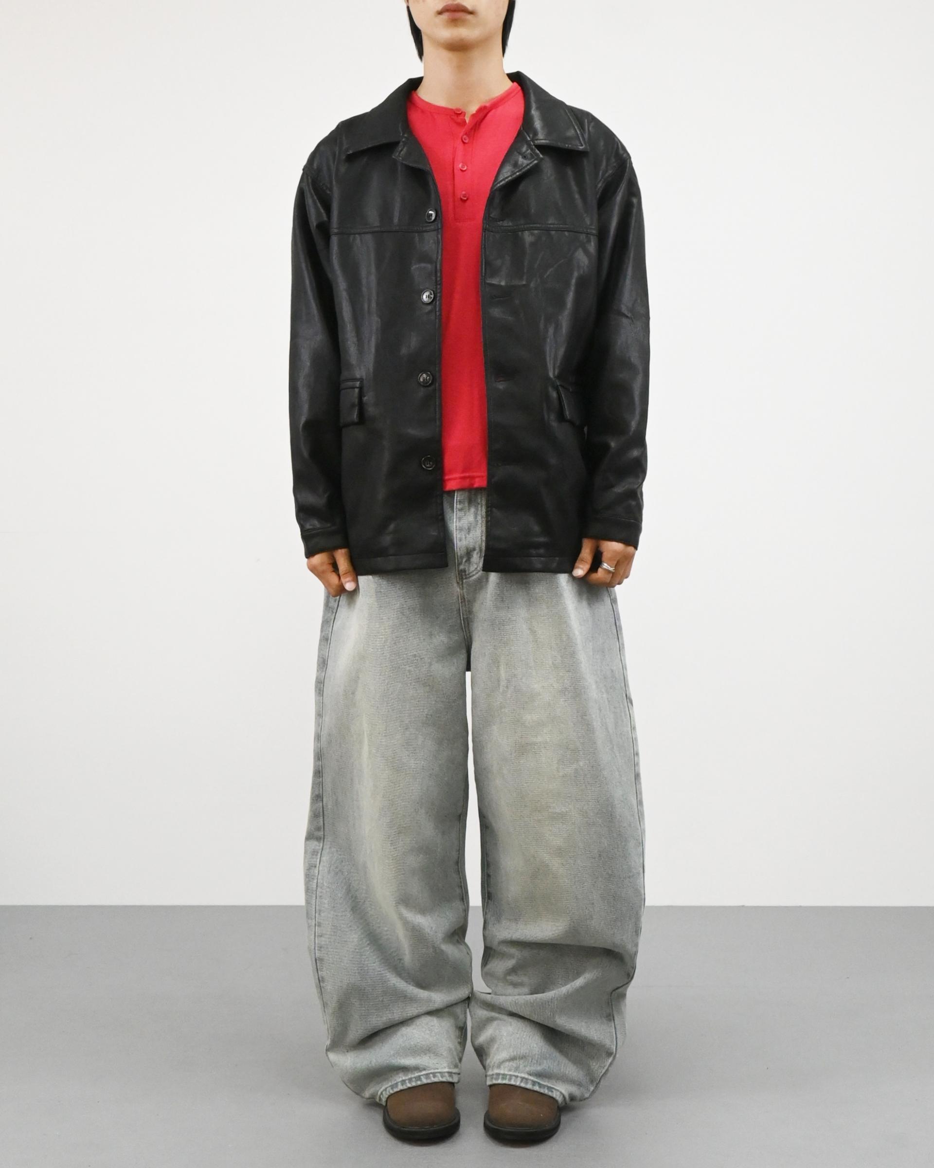 stone blur sand curved denim pants