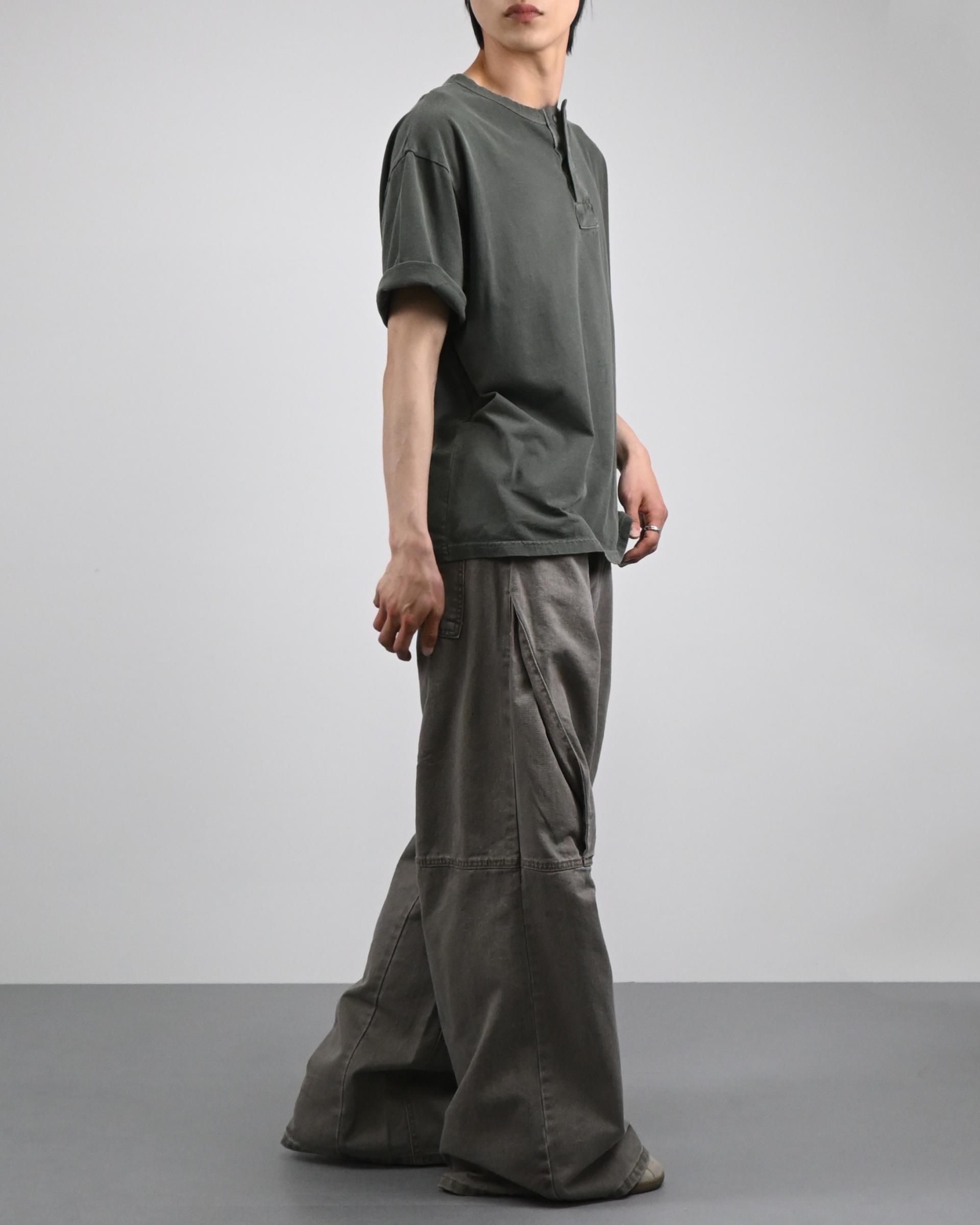 dying henley neck half t-shirt