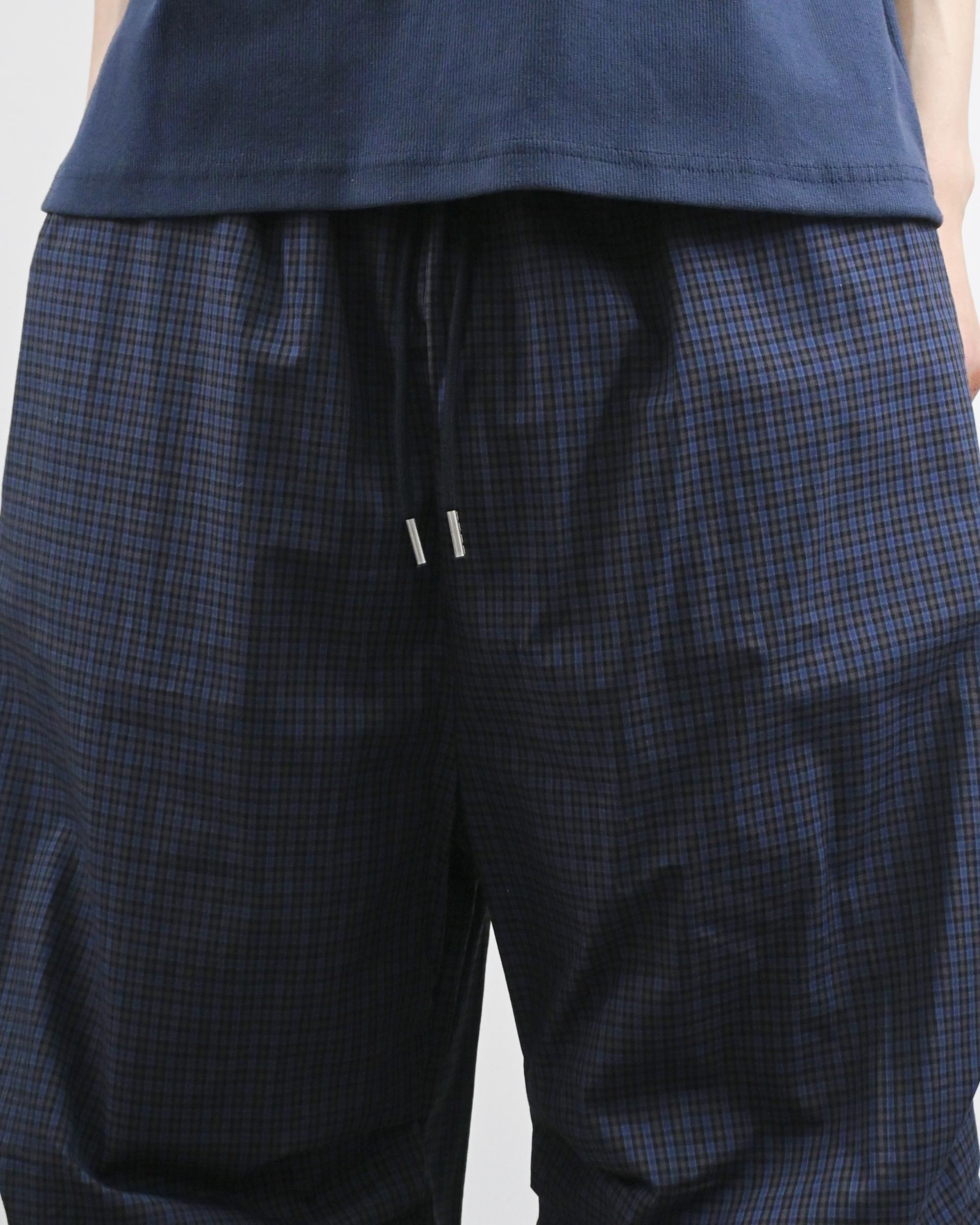 checkered bermuda cotton pants
