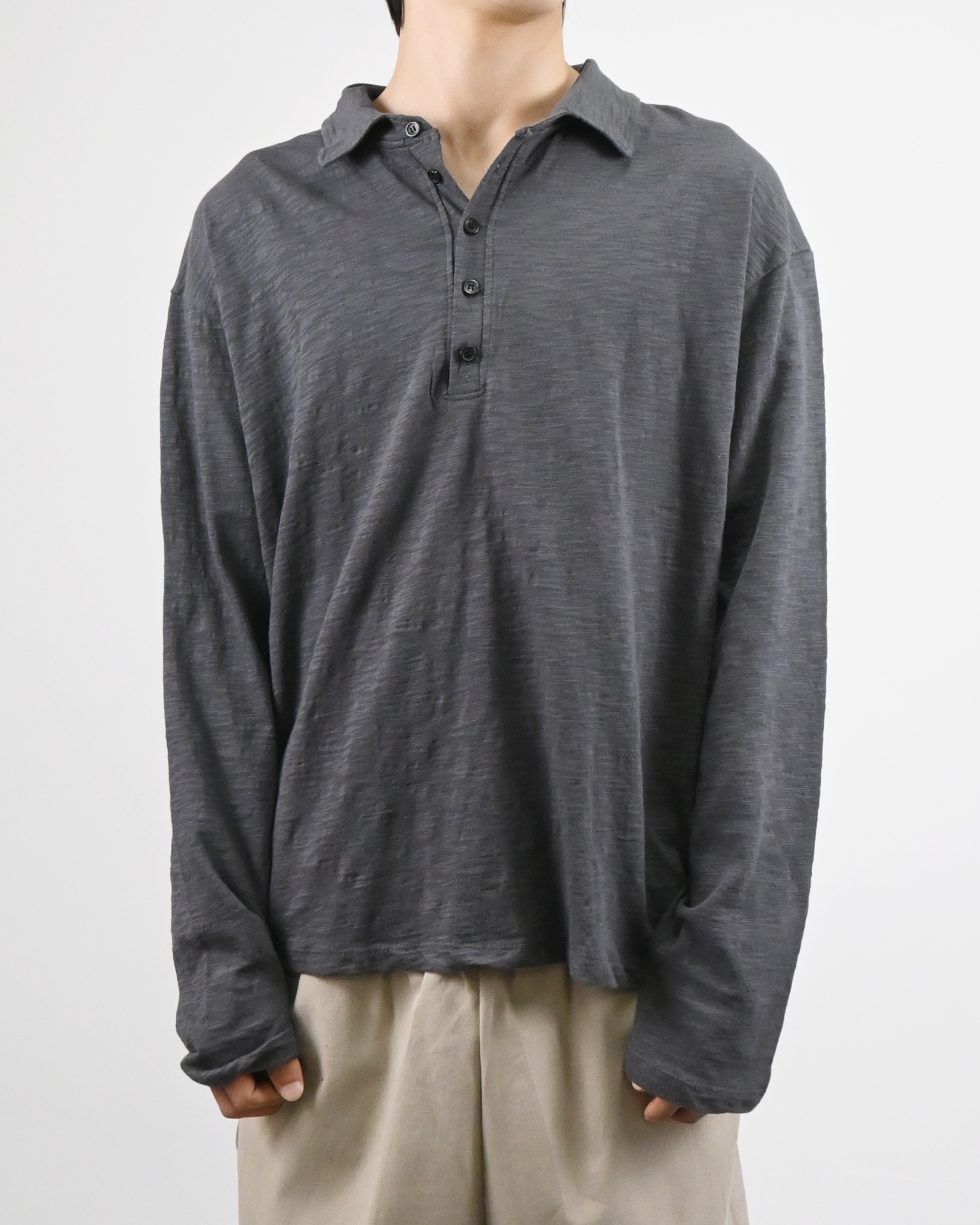 slub five burton collar t-shirt