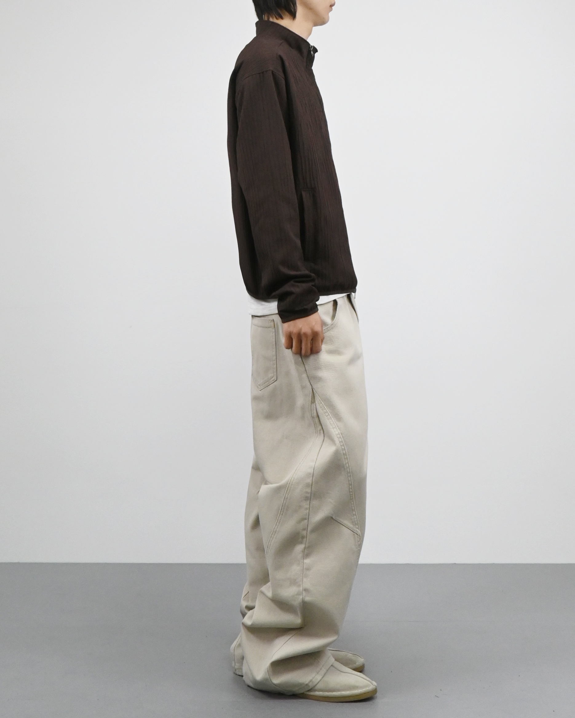 compose pleats diagonal zip-up