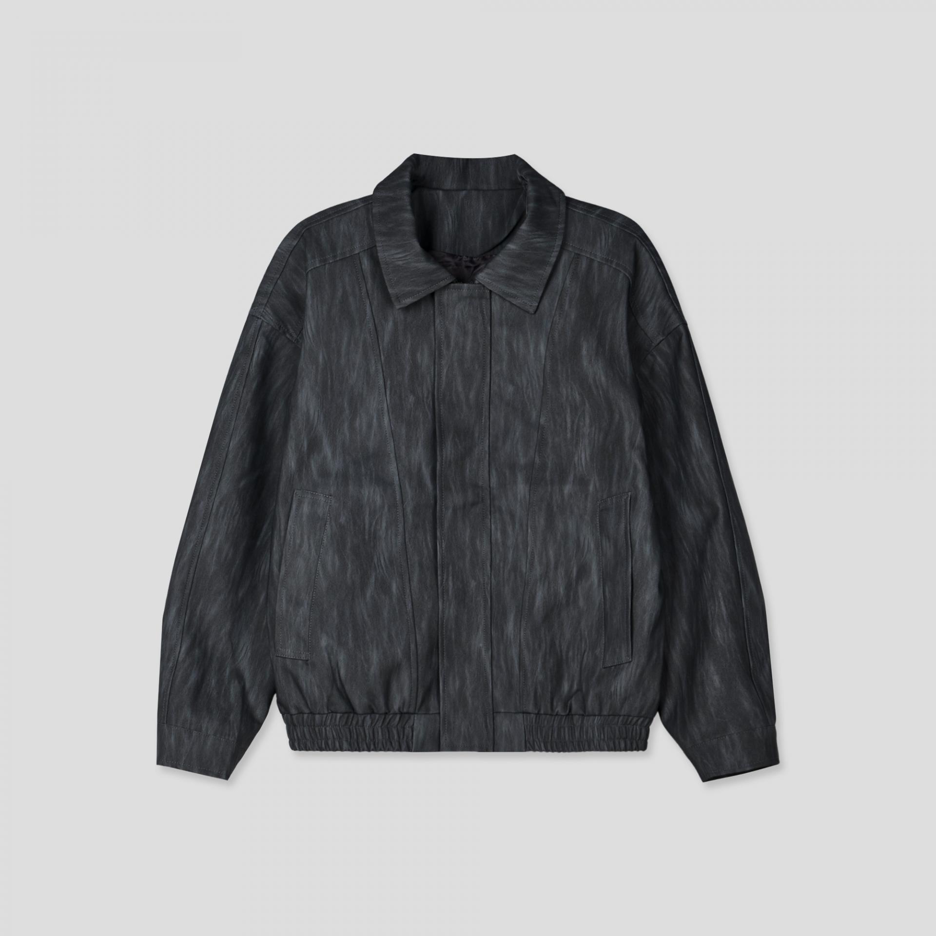 textured leather jacket
