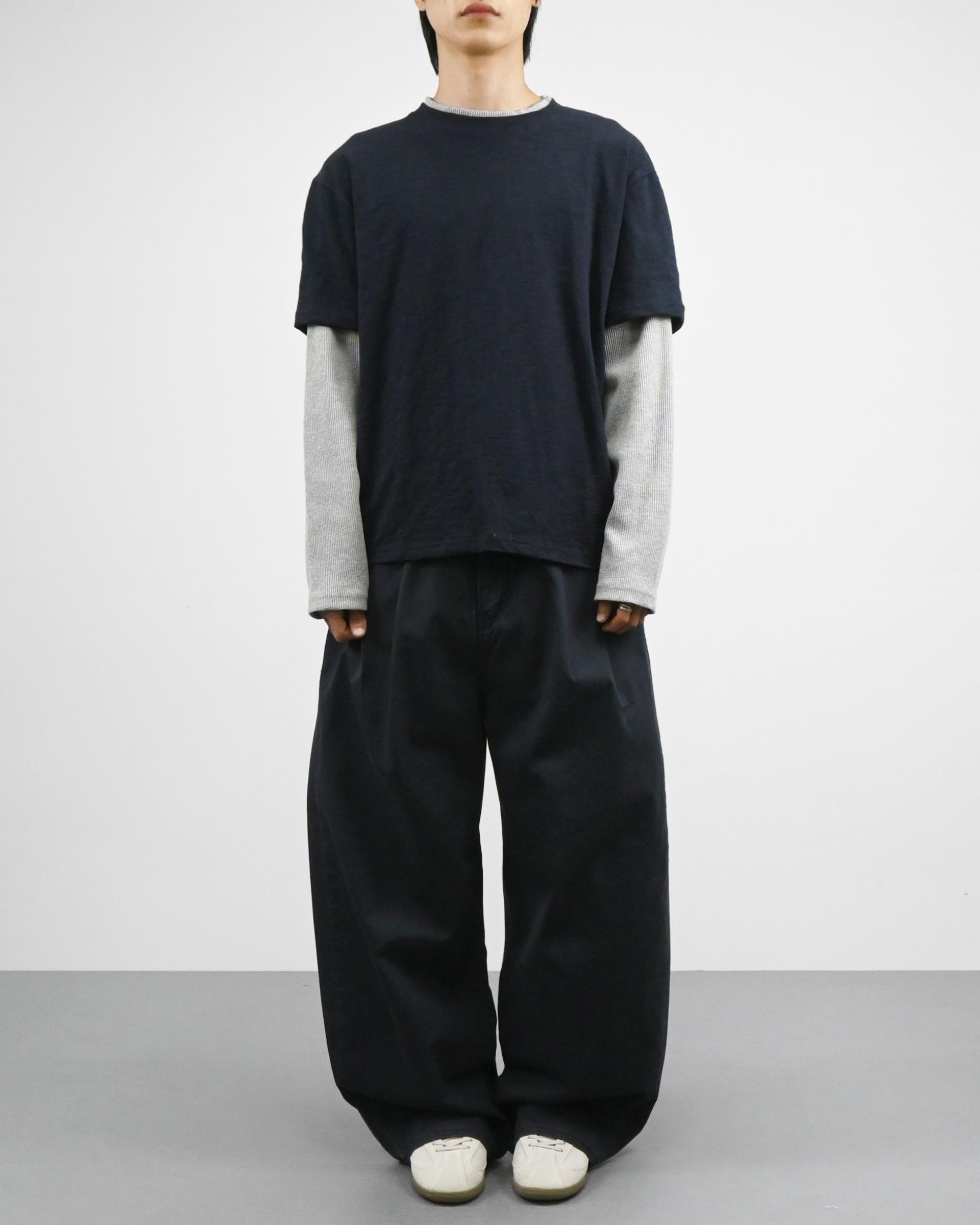 slub waffle layered t-shirt