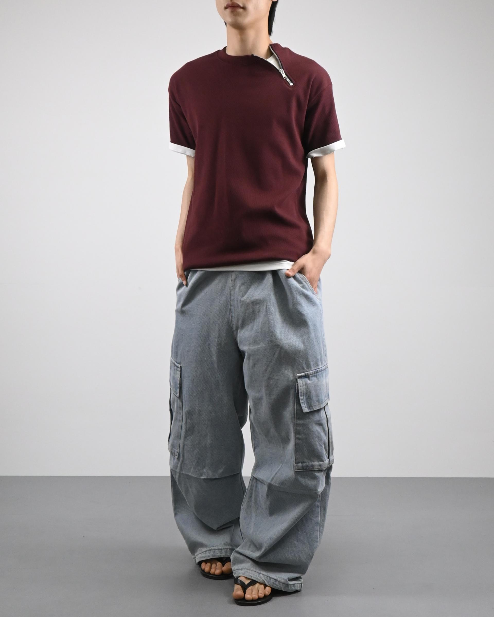 banding big cargo denim pants