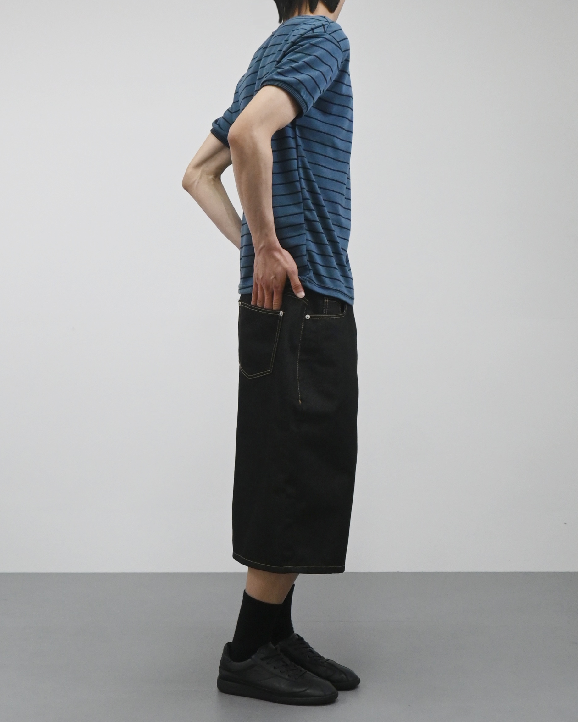 note bermuda denim pants