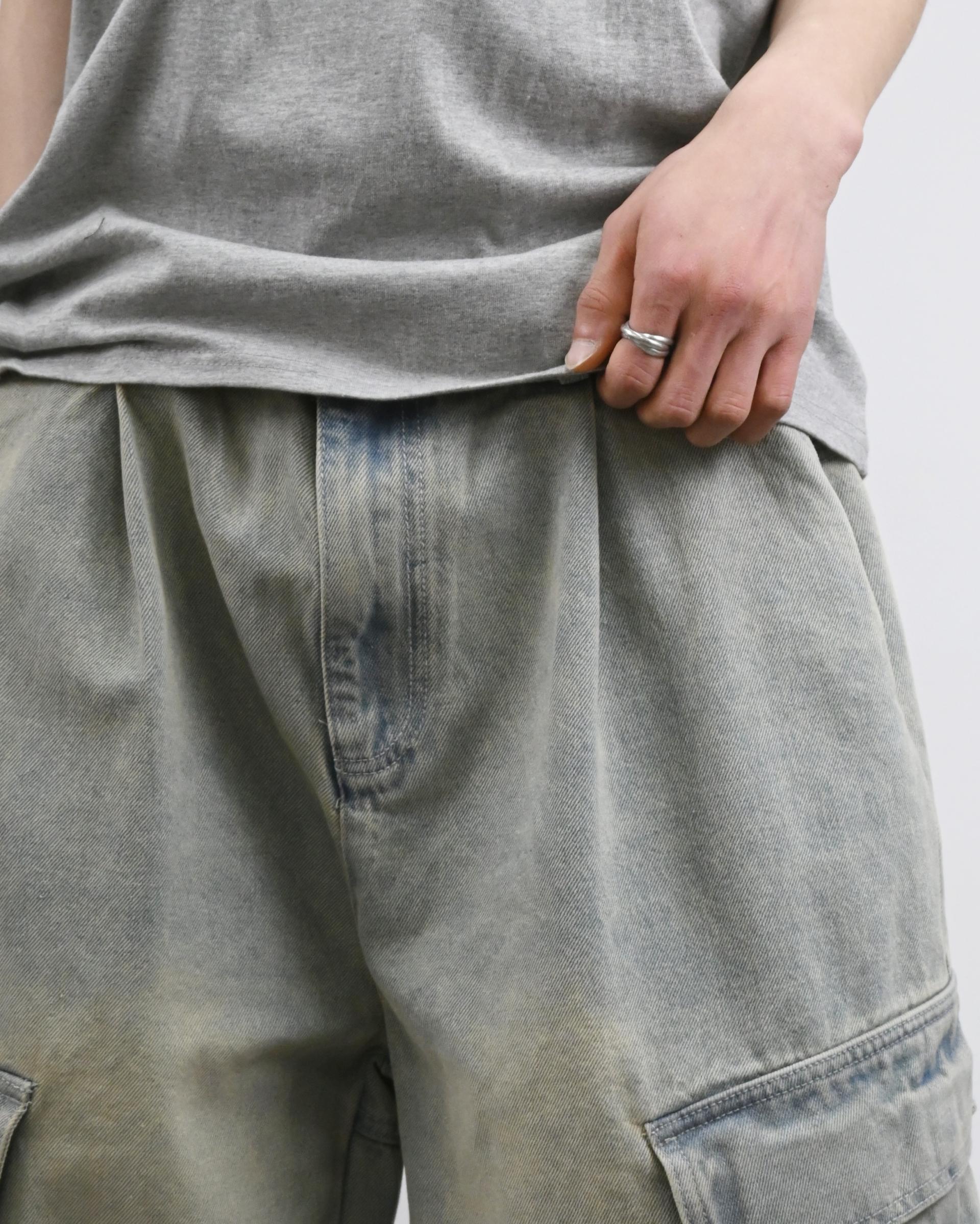 gray parachute denim cargo pants