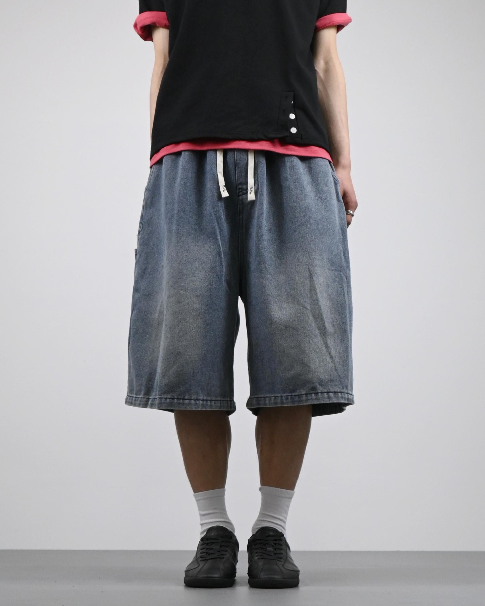 banding vintage carpenter bermuda denim pants