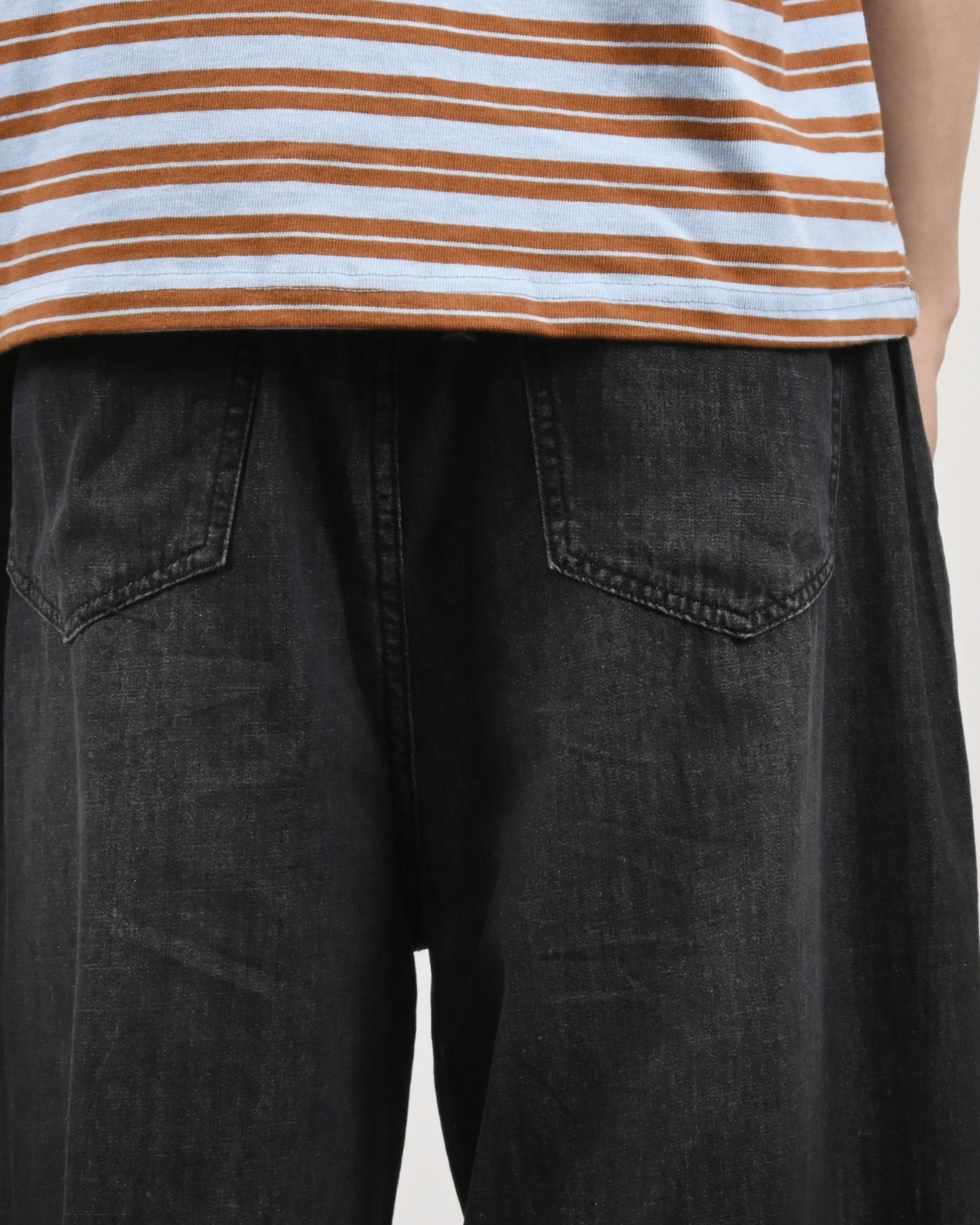 straight linen denim pants