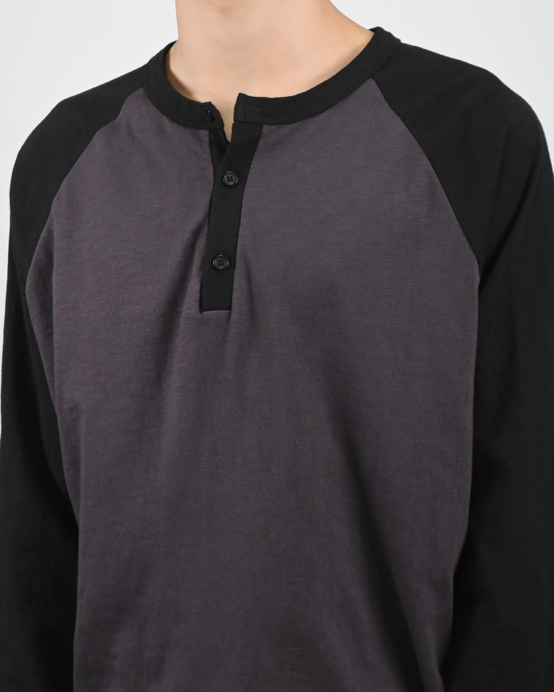 raglan henley neck t-shirt
