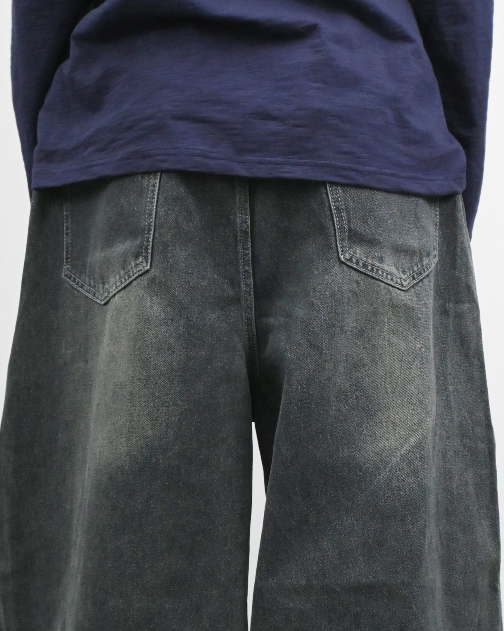 banding balloon denim pants