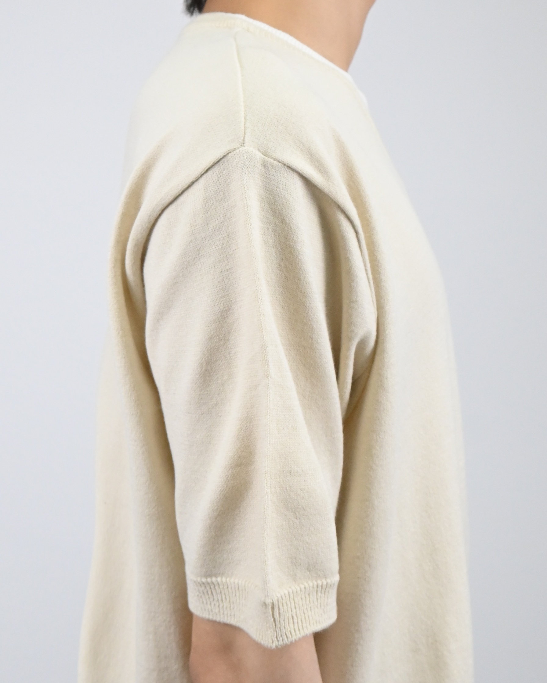 v-neck layered half knit