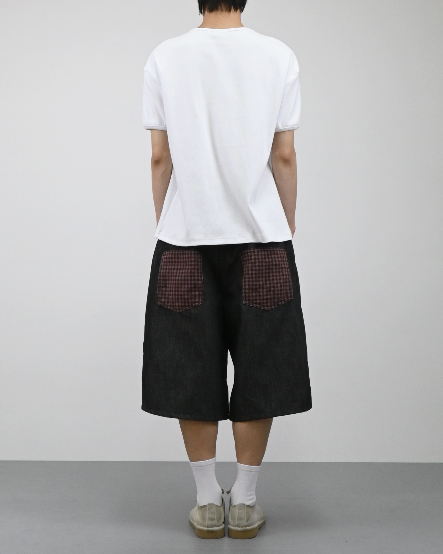 offset henley neck ringer half t-shirt