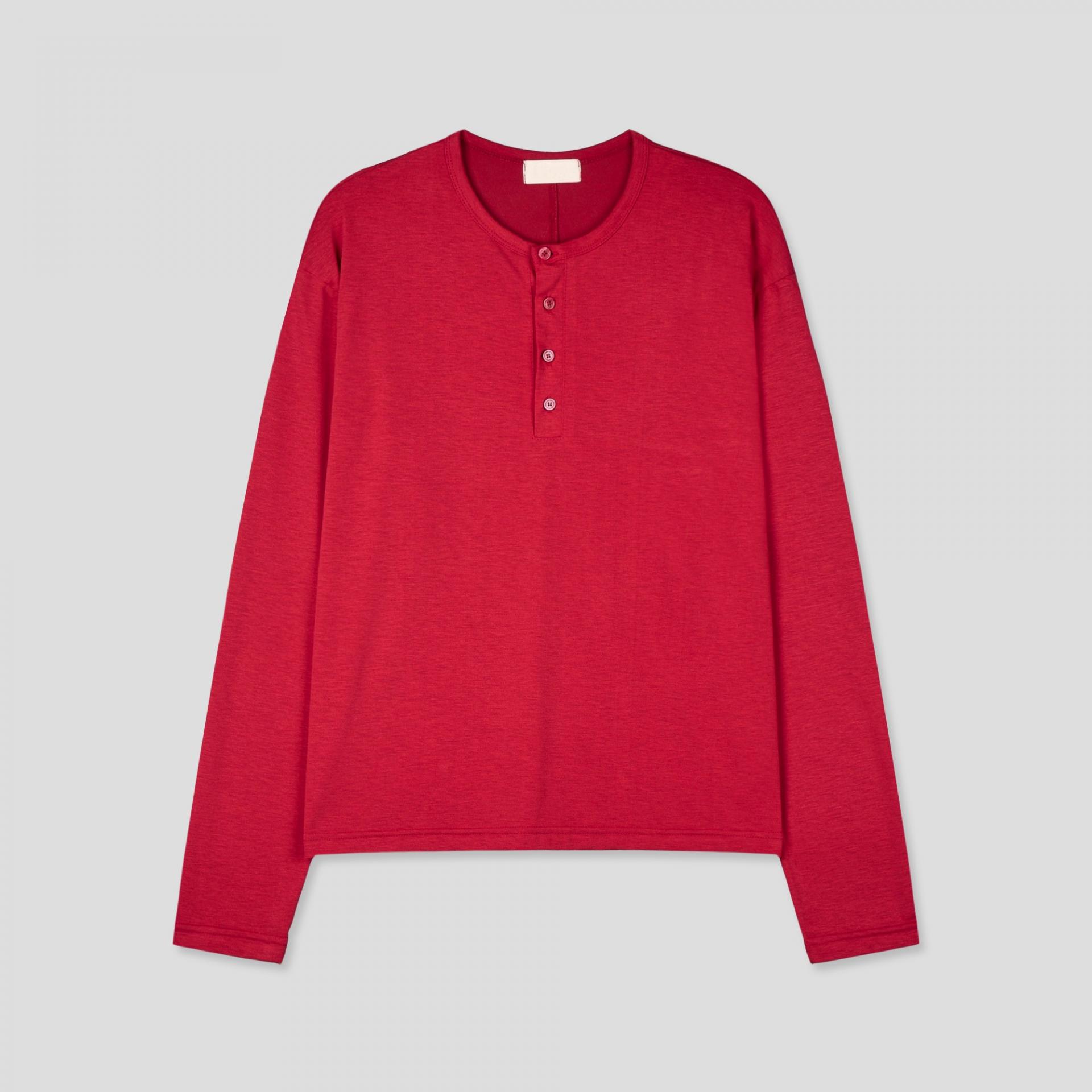 back slit henley neck t-shirts