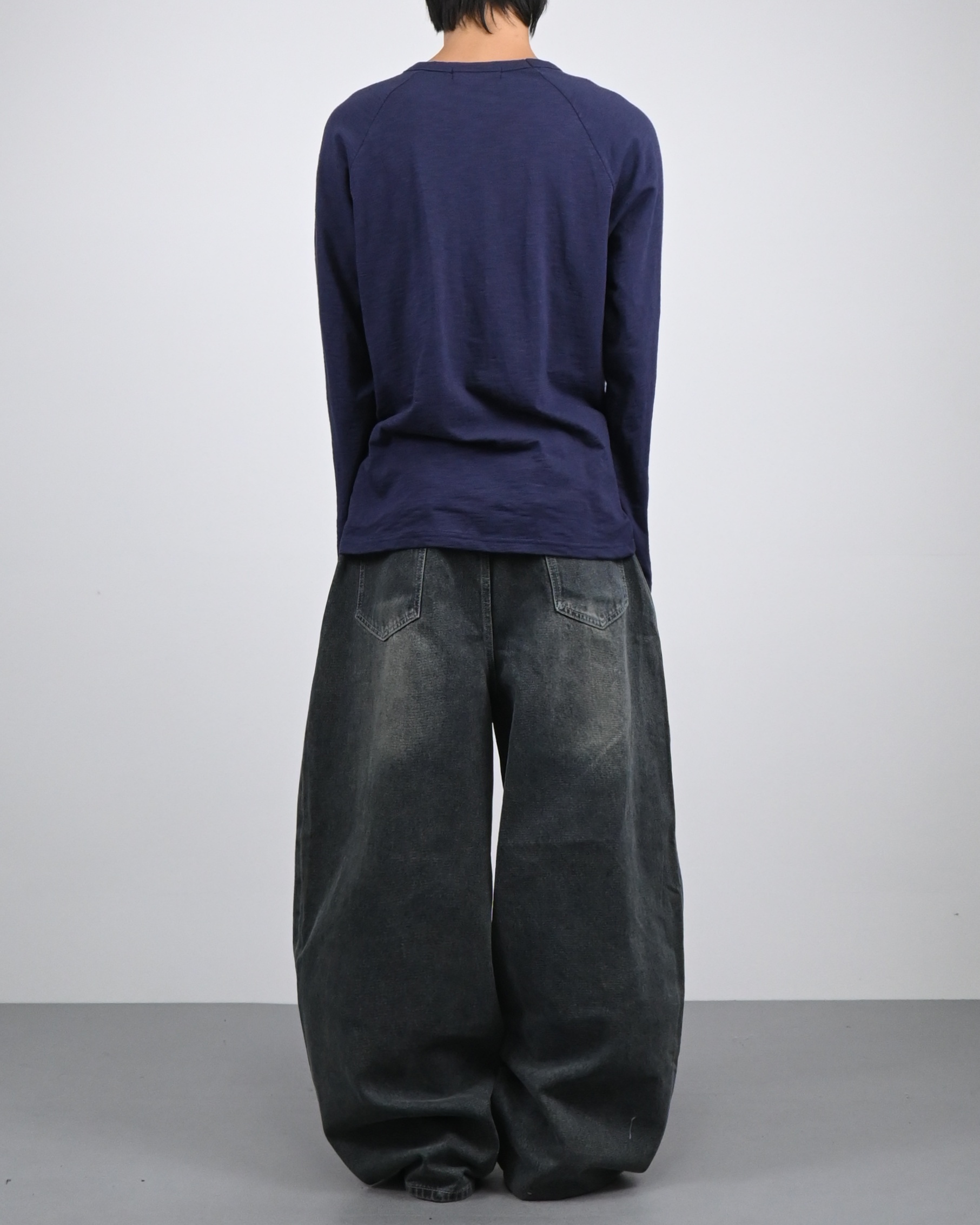 banding balloon denim pants