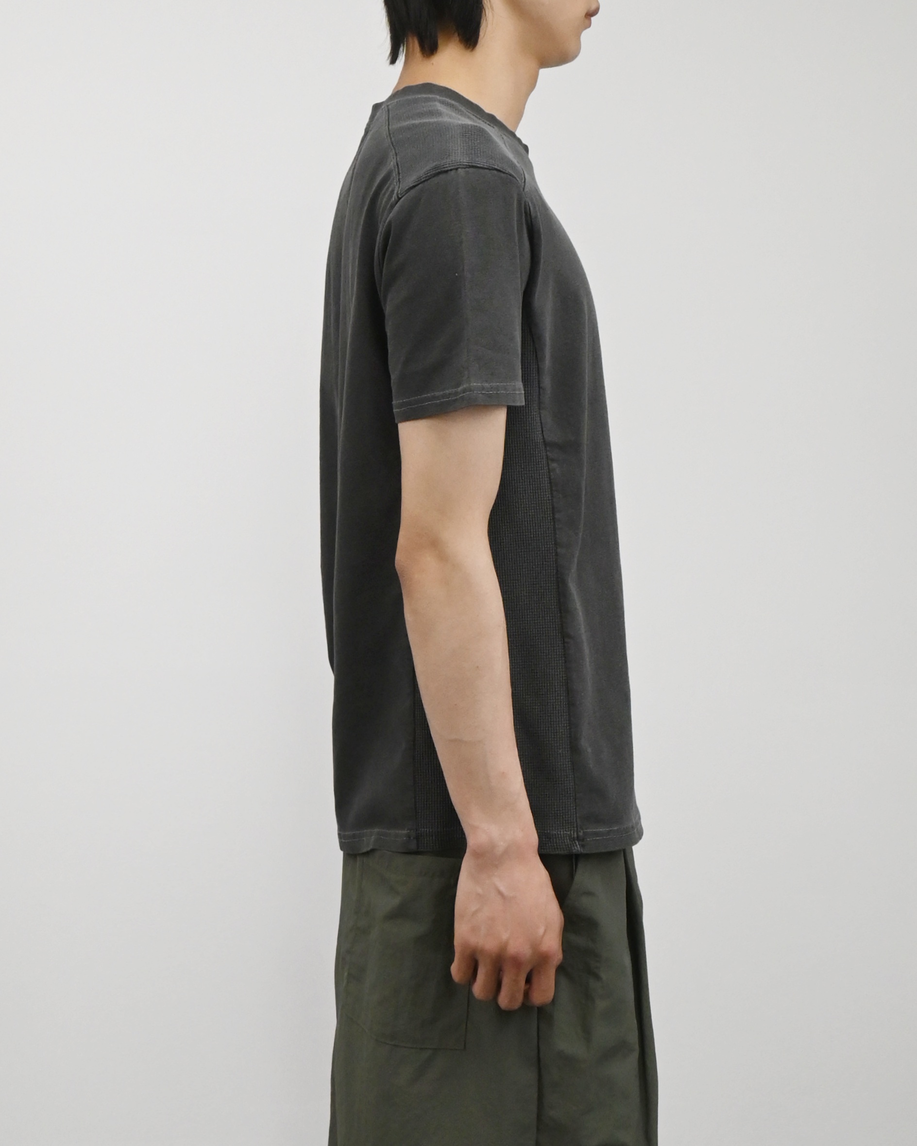 waffle panel pigment half t-shirt