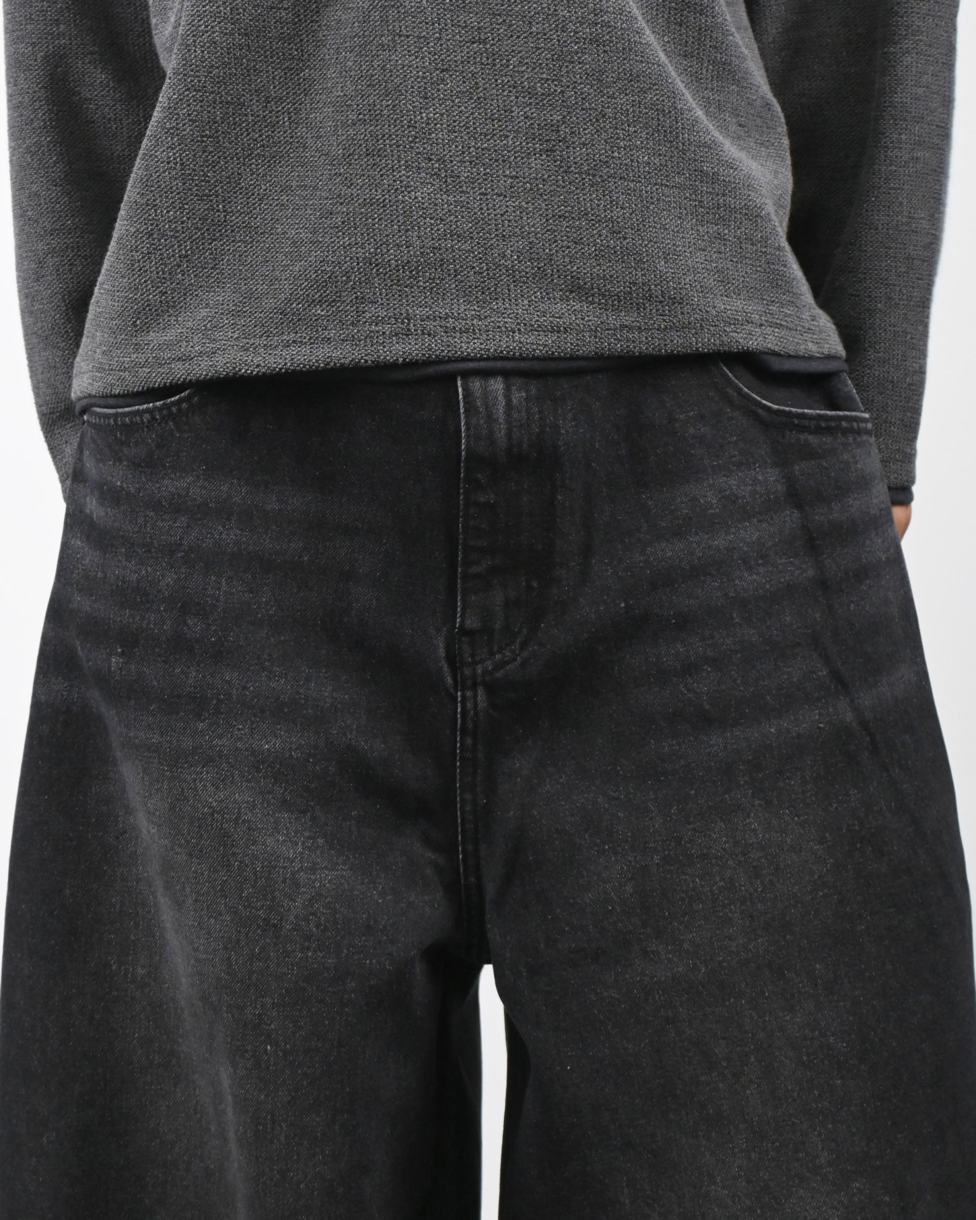 banding balloon denim pants