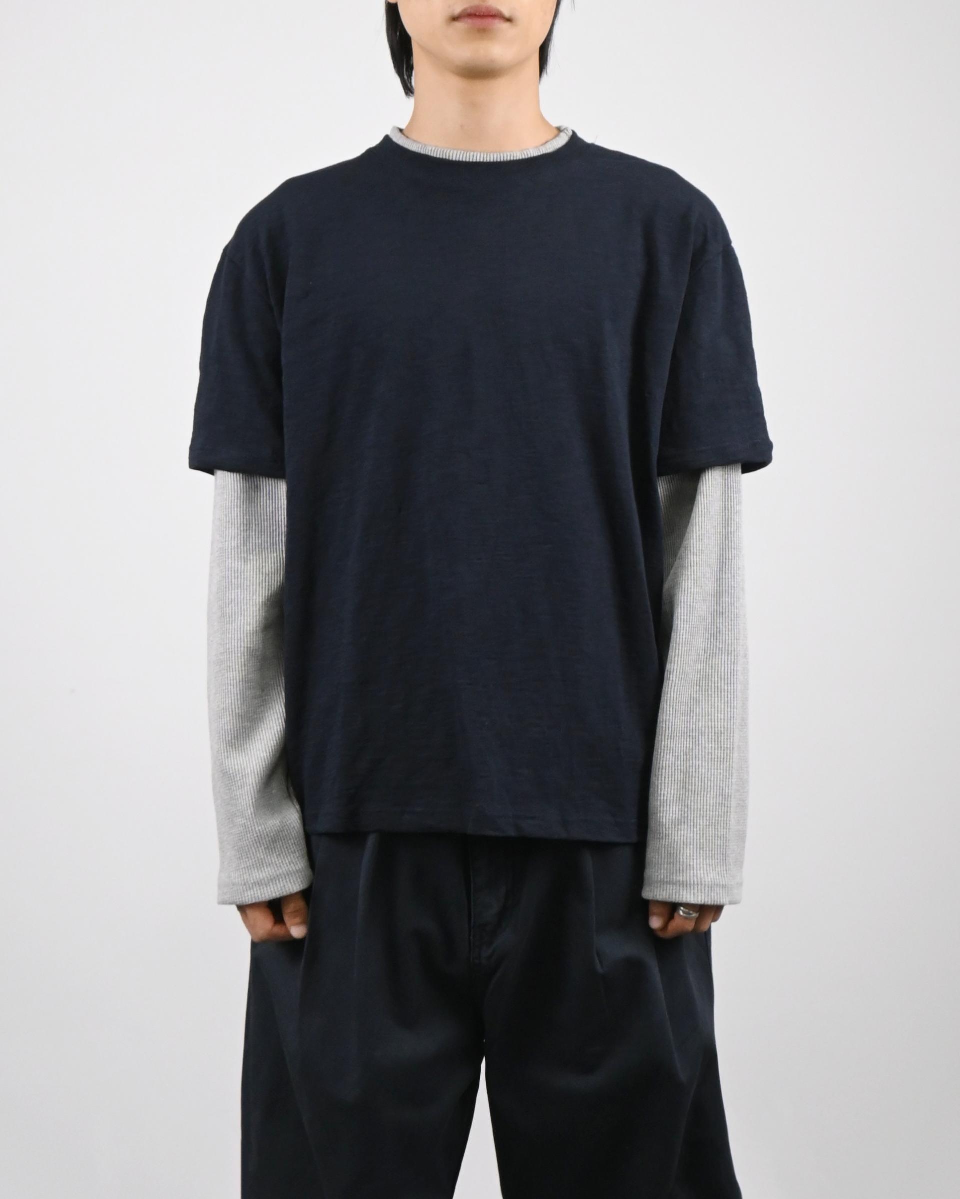 slub waffle layered t-shirt
