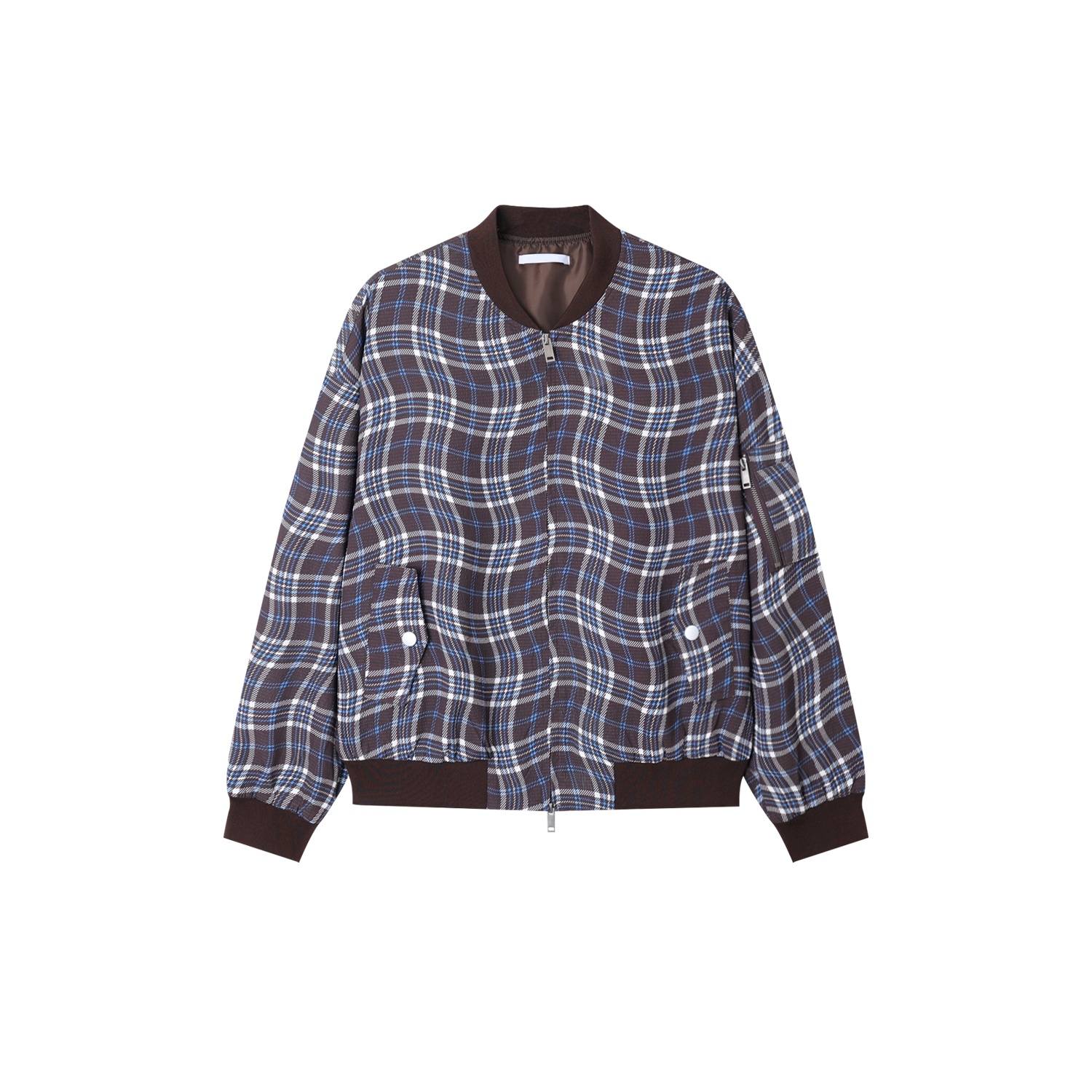 wavy check bomber jacket