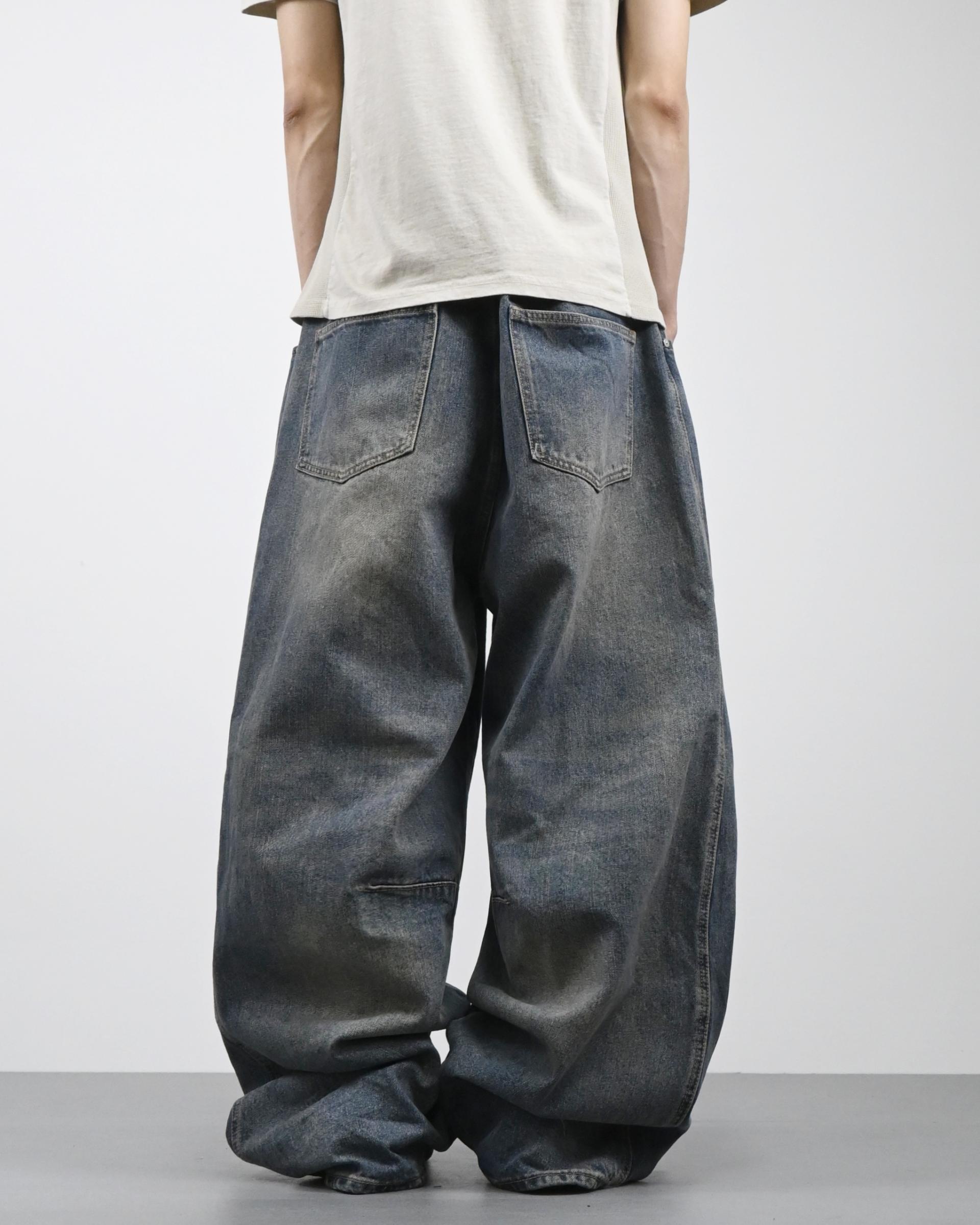 dart balloon denim pants (tin blue)