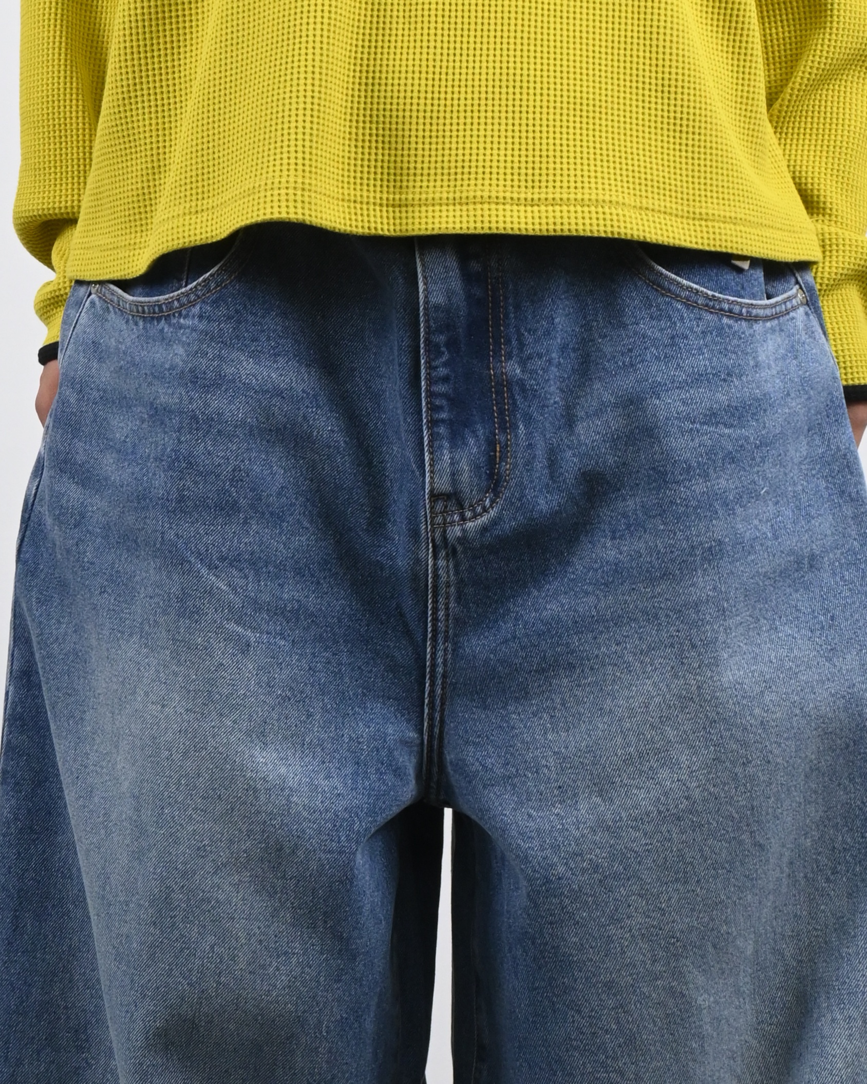 banding balloon denim pants