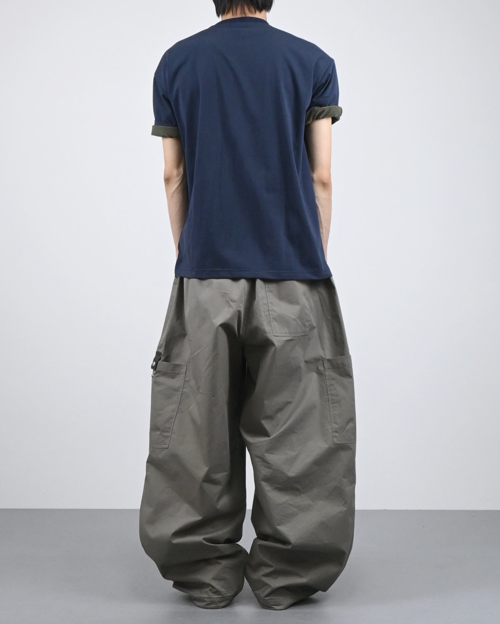matte snap cargo cotton balloon pants