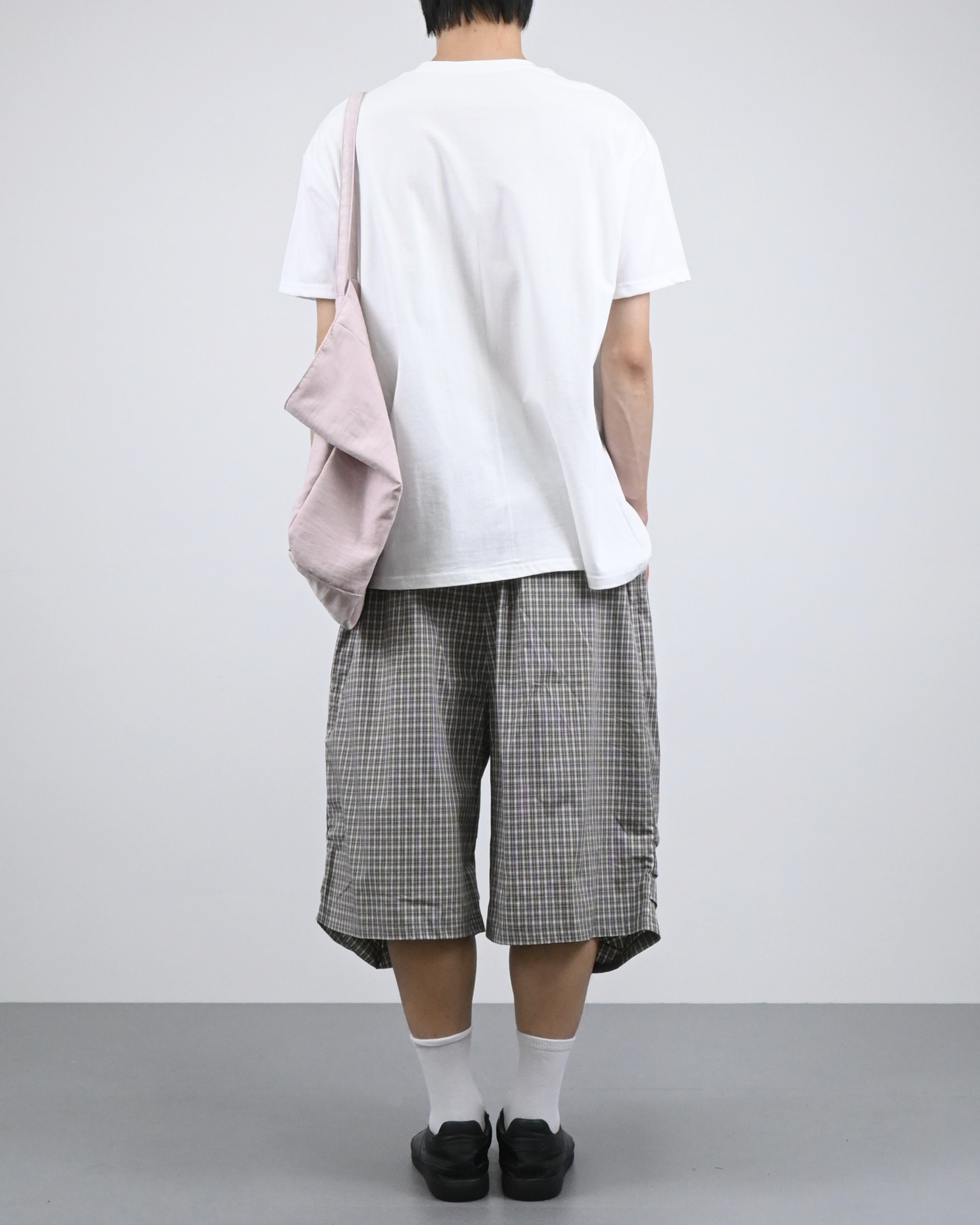 checkered bermuda cotton pants