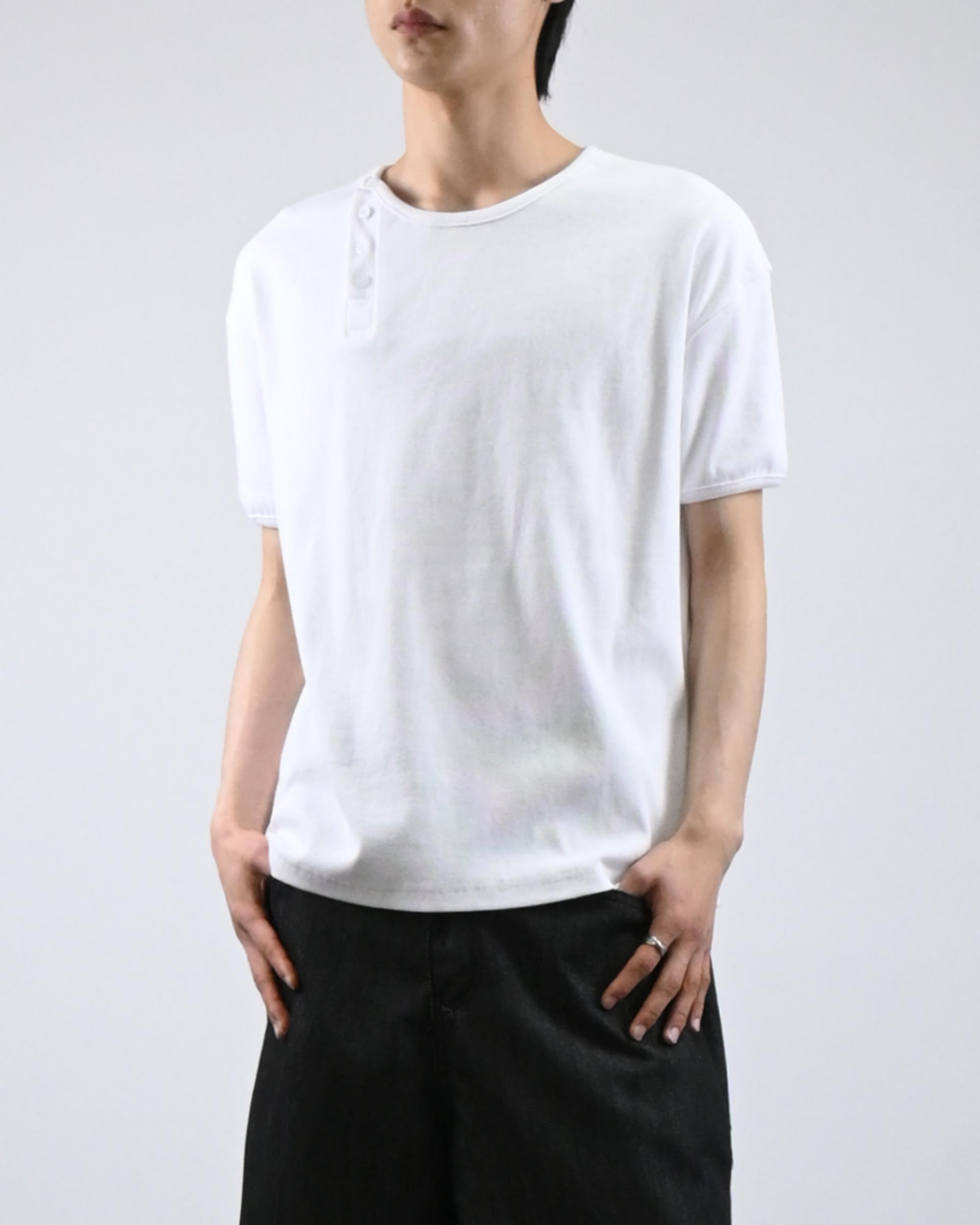 offset henley neck ringer half t-shirt