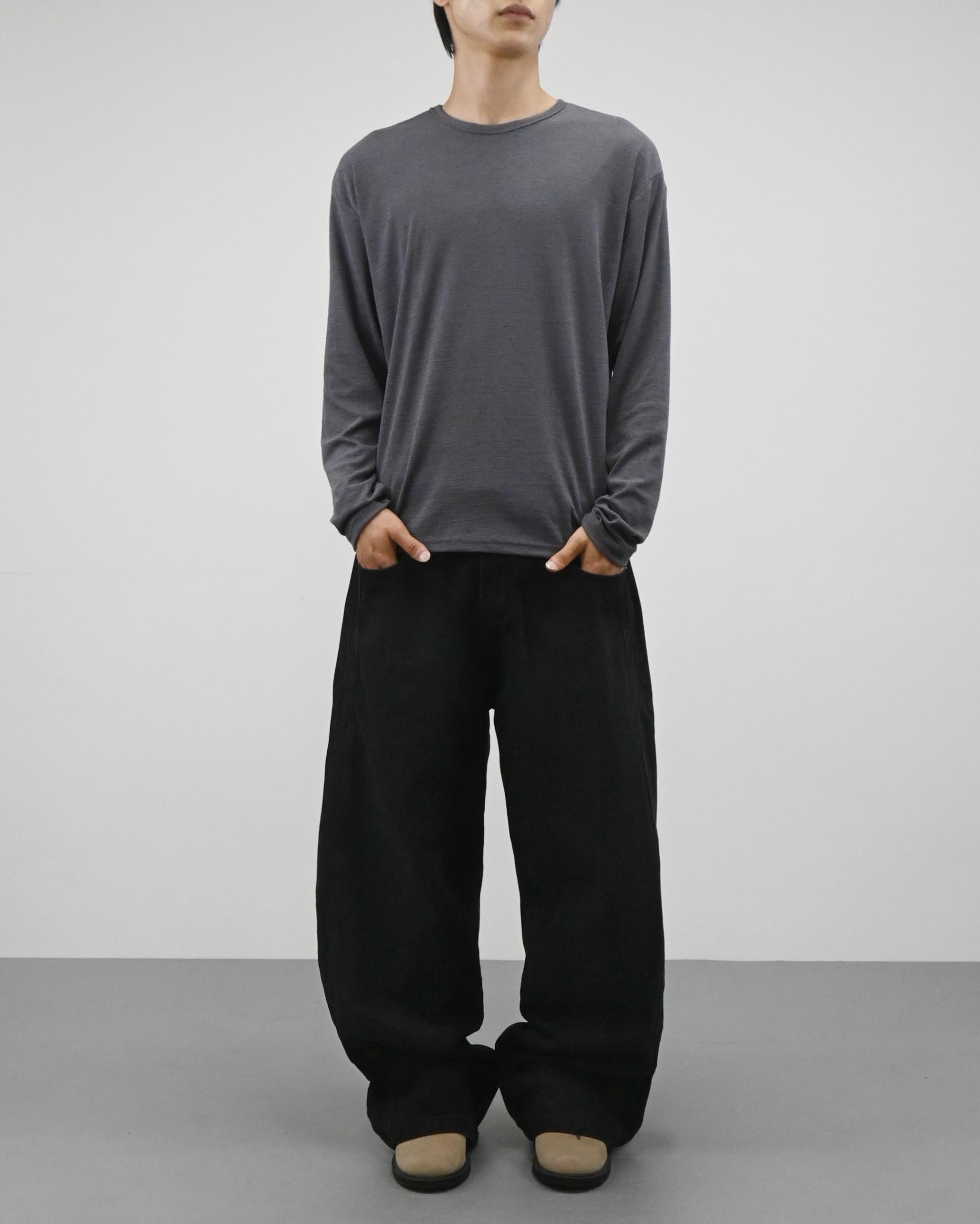 side line velcro black cotton pants